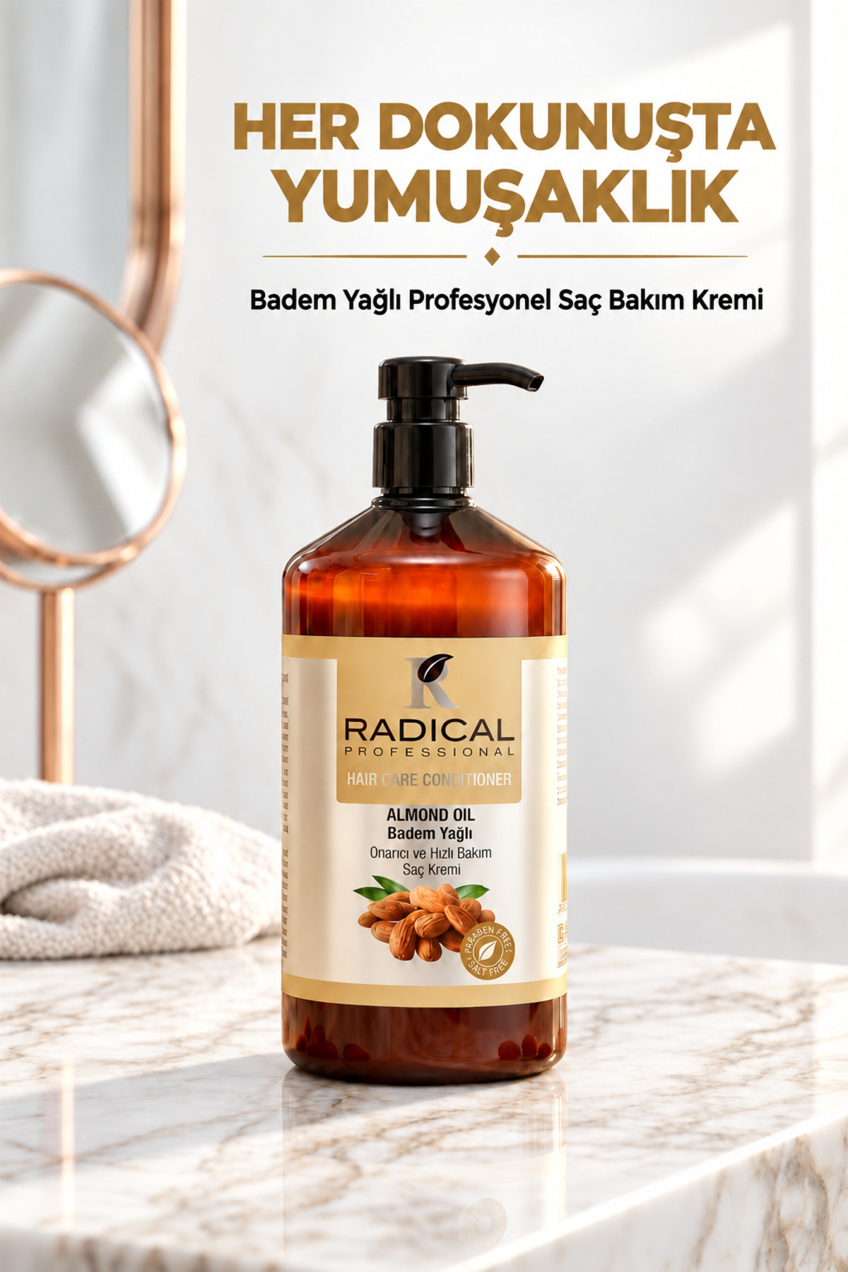 Badem Yağlı Saç Bakım Kremi 1000 ML — 0001sackremi-badem — تصویر 4 از 4