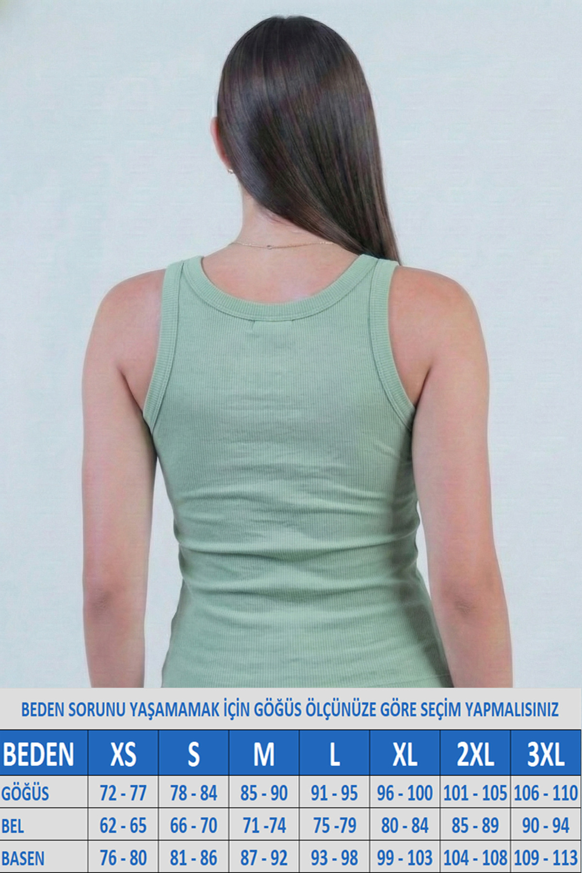 MİO ESTİLO Kadın Kalın Askılı Kaşkorse Fitilli Yeşil Atlet, Novelle görsel 2