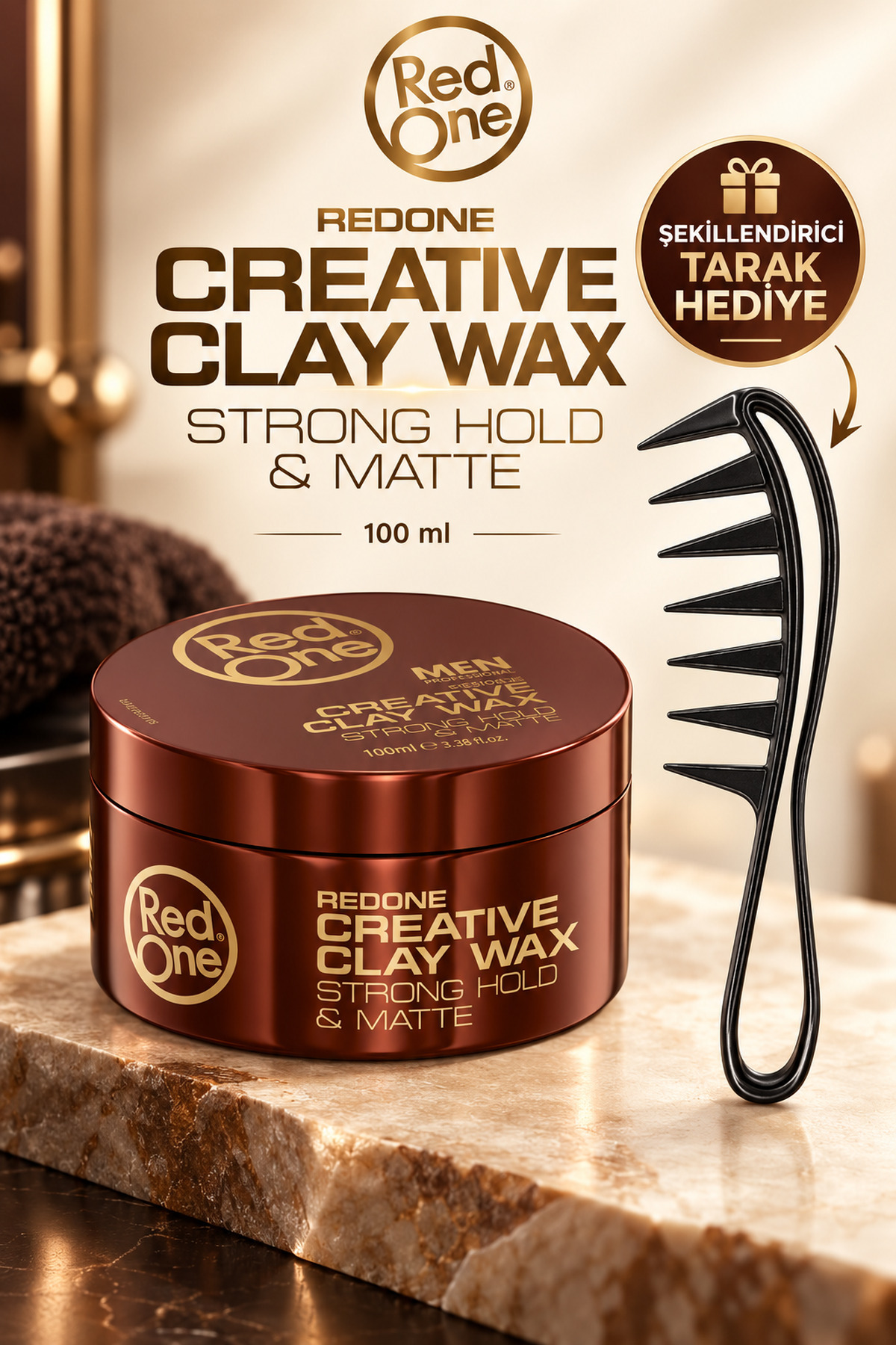 Red One Clay Hair Wax 100 ml – Mat Görünüm -güçlü Tutuş Muhtesem