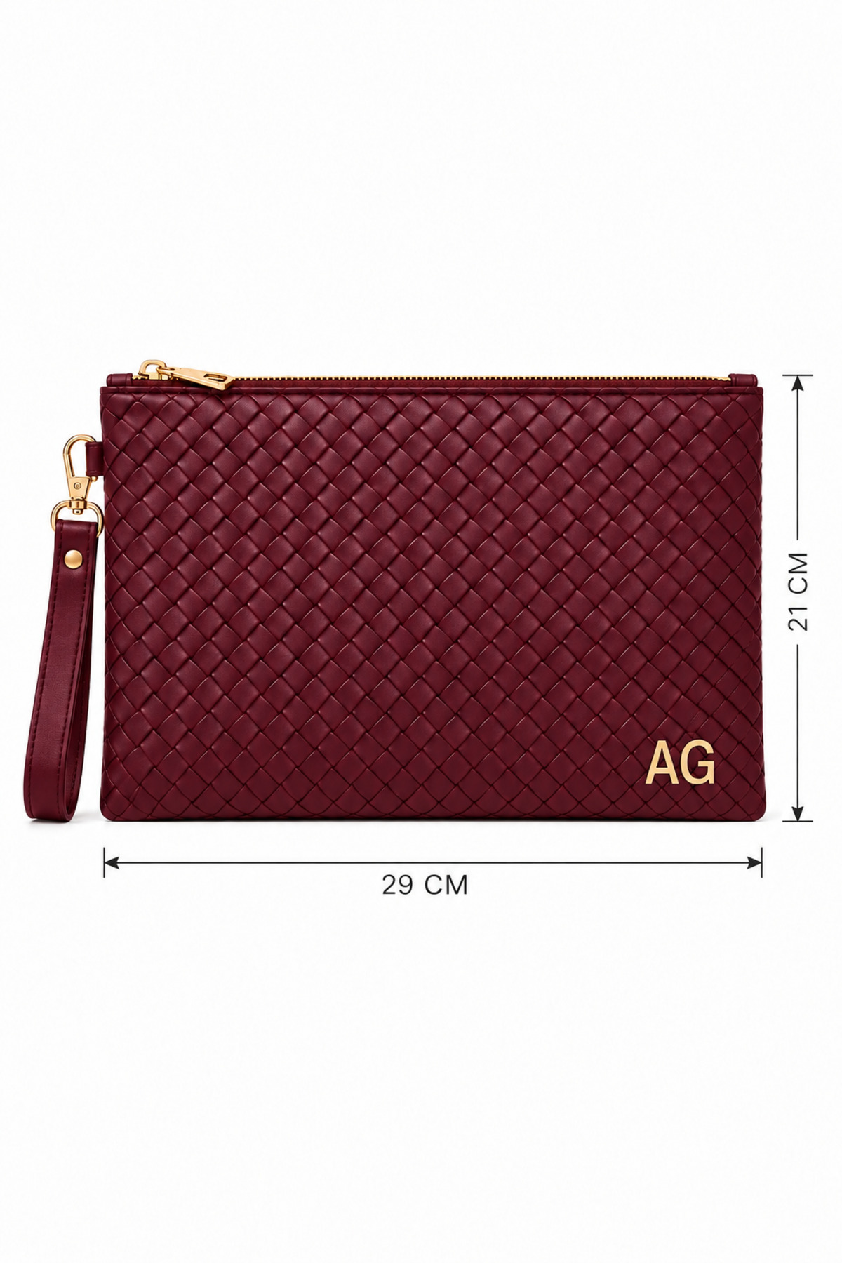 Genel Markalar Bordo Kişiye Özel kadın Portföy & Clutch Çanta, El Çantası görsel 3