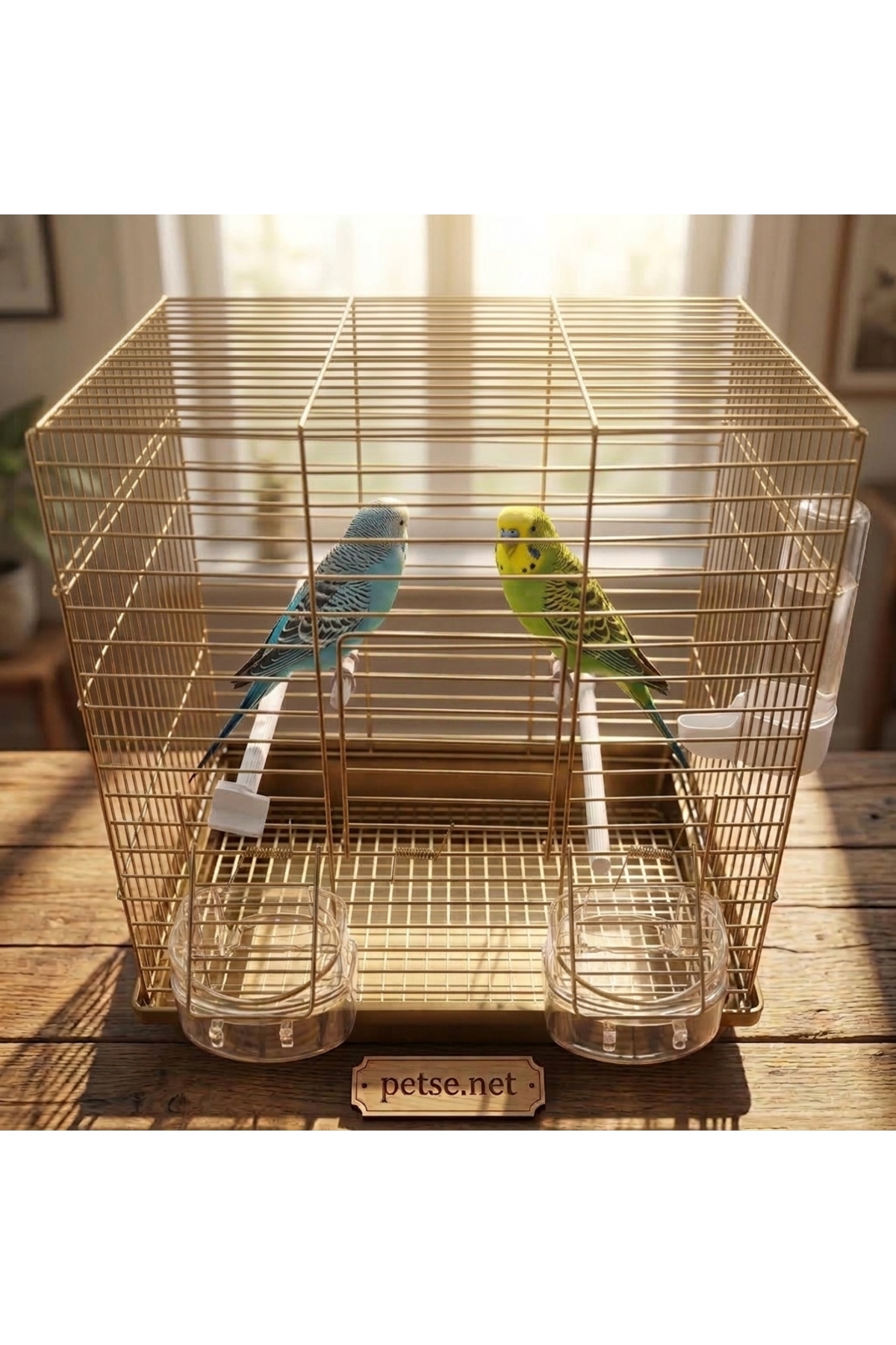 BAMBU PETSHOP Çift Kapılı Kuş Kafesi 30x21x36 Yükseklik