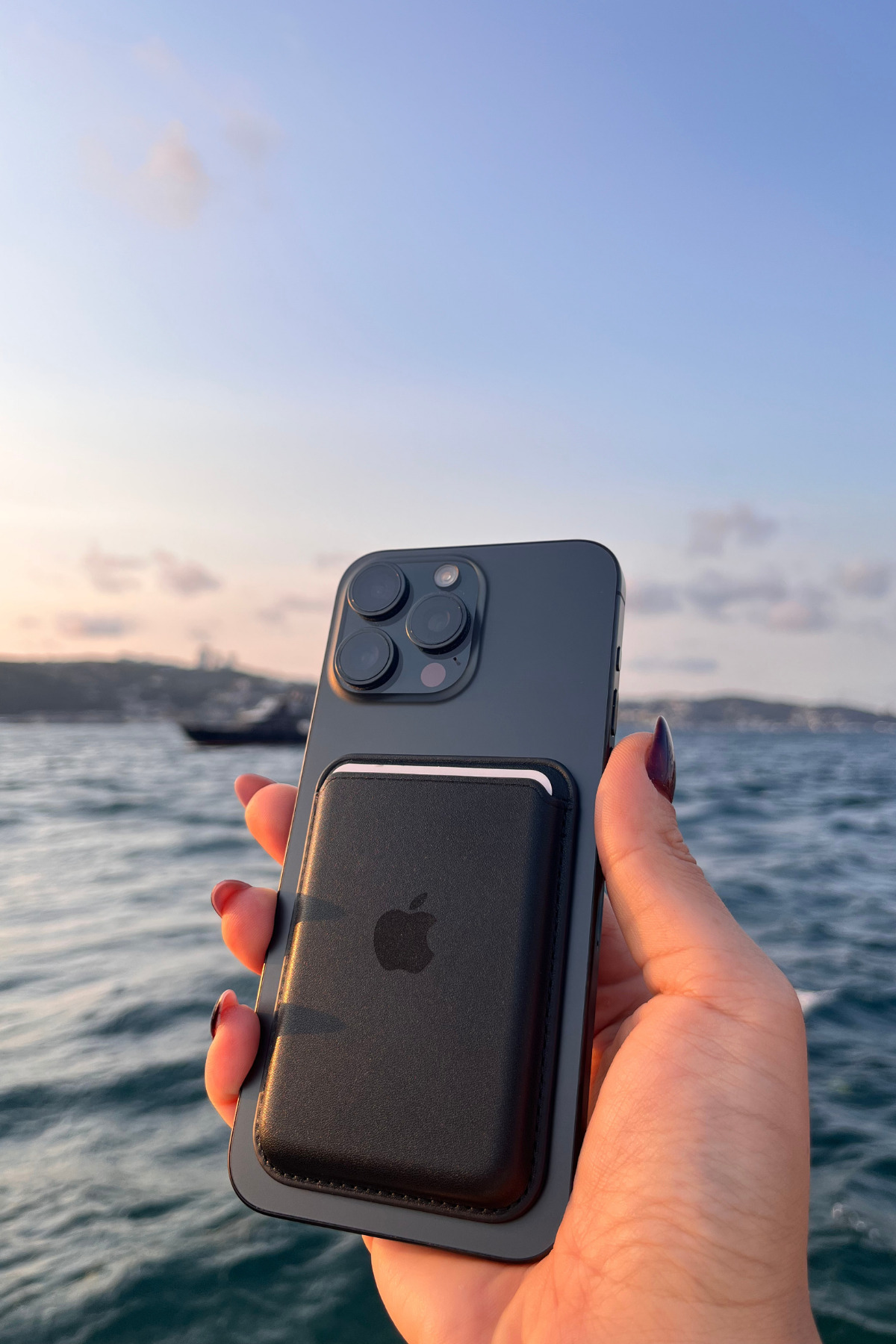 L'eDoren Iphone Uyumlu Telefon Arkası Magsafe Deri Cüzdan Kartlık İos Ölçüleri 10x6cm görsel 3