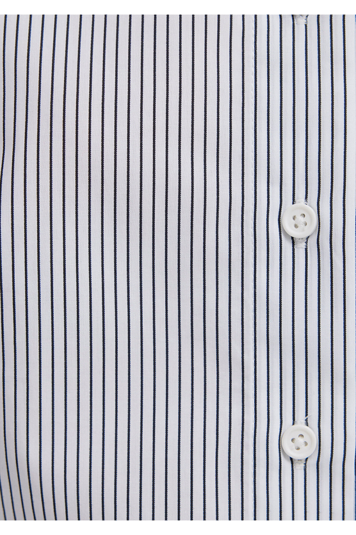 Antrasit Çizgili Beyaz Gömlek Slim Fit / Dar Kesim 1211378-91377 — سفید — تصویر 7 از 7