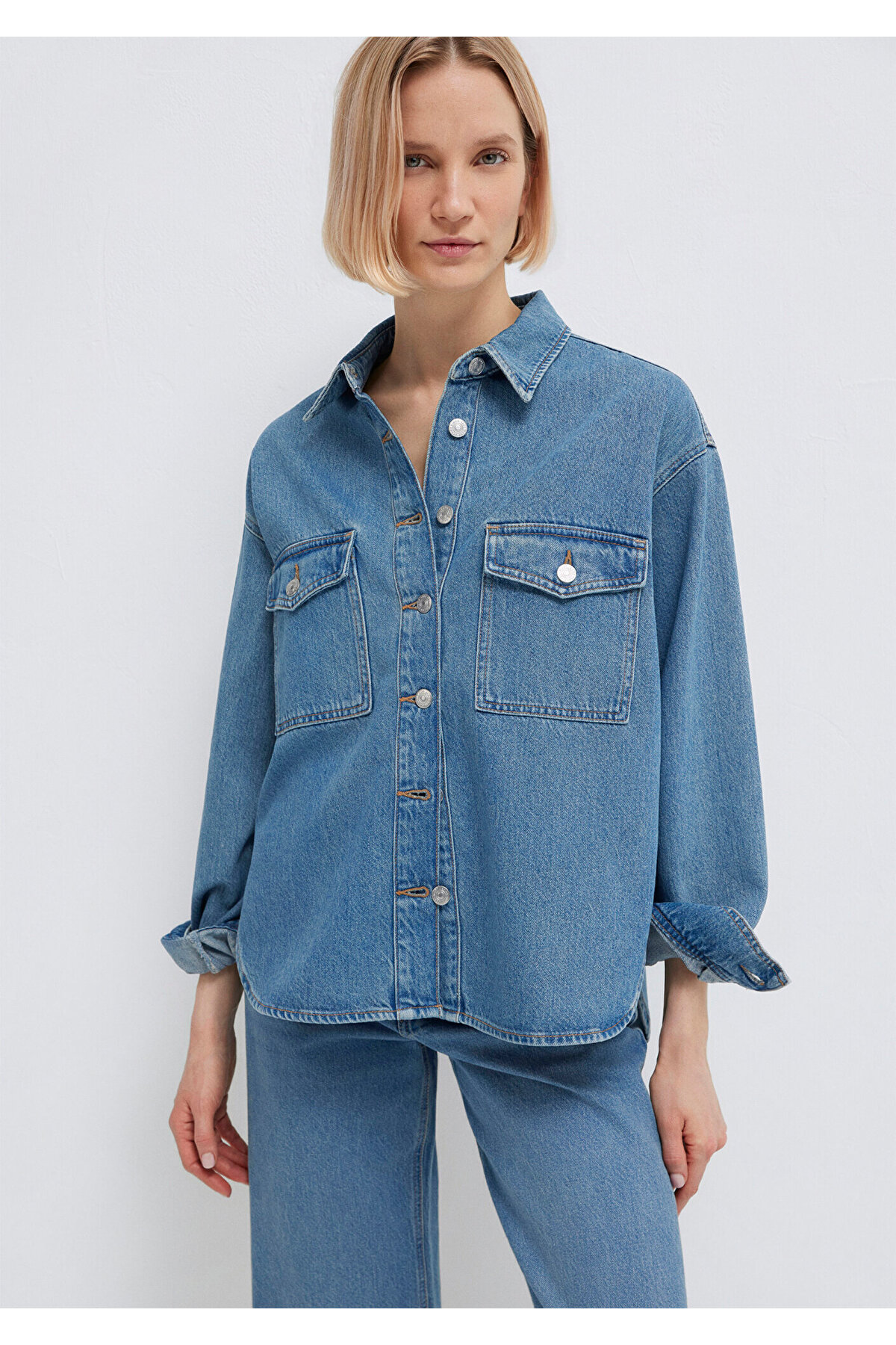 Bekka Classic Denim Indigo Mavisi Jean Gömlek Boyfriend 1211000-89250 — آبی — تصویر 2 از 8