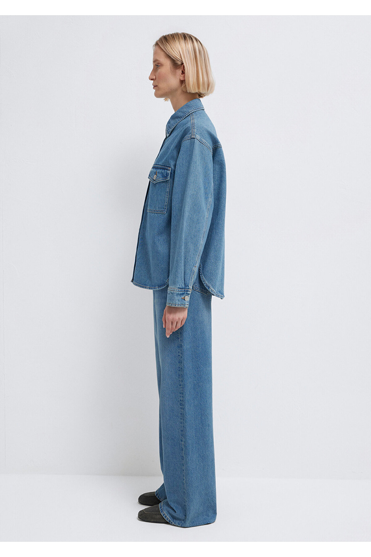 Bekka Classic Denim Indigo Mavisi Jean Gömlek Boyfriend 1211000-89250 — آبی — تصویر 5 از 8