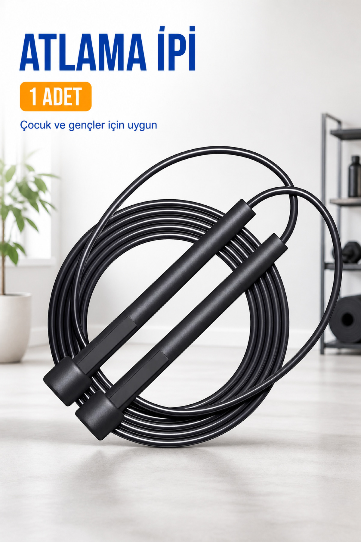 Fresh Moon Siyah Profesyonel Sporcu Atlama İpi Evde Spor Fitness Egzersiz Antrenman Direnç Aracı