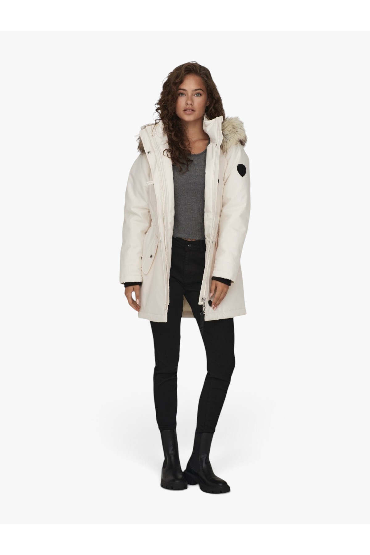 ONLY ONLIRIS FUR WINTER PARKA CC 2023 OTW Kadın Sarı Parka - 15304625 görsel 5