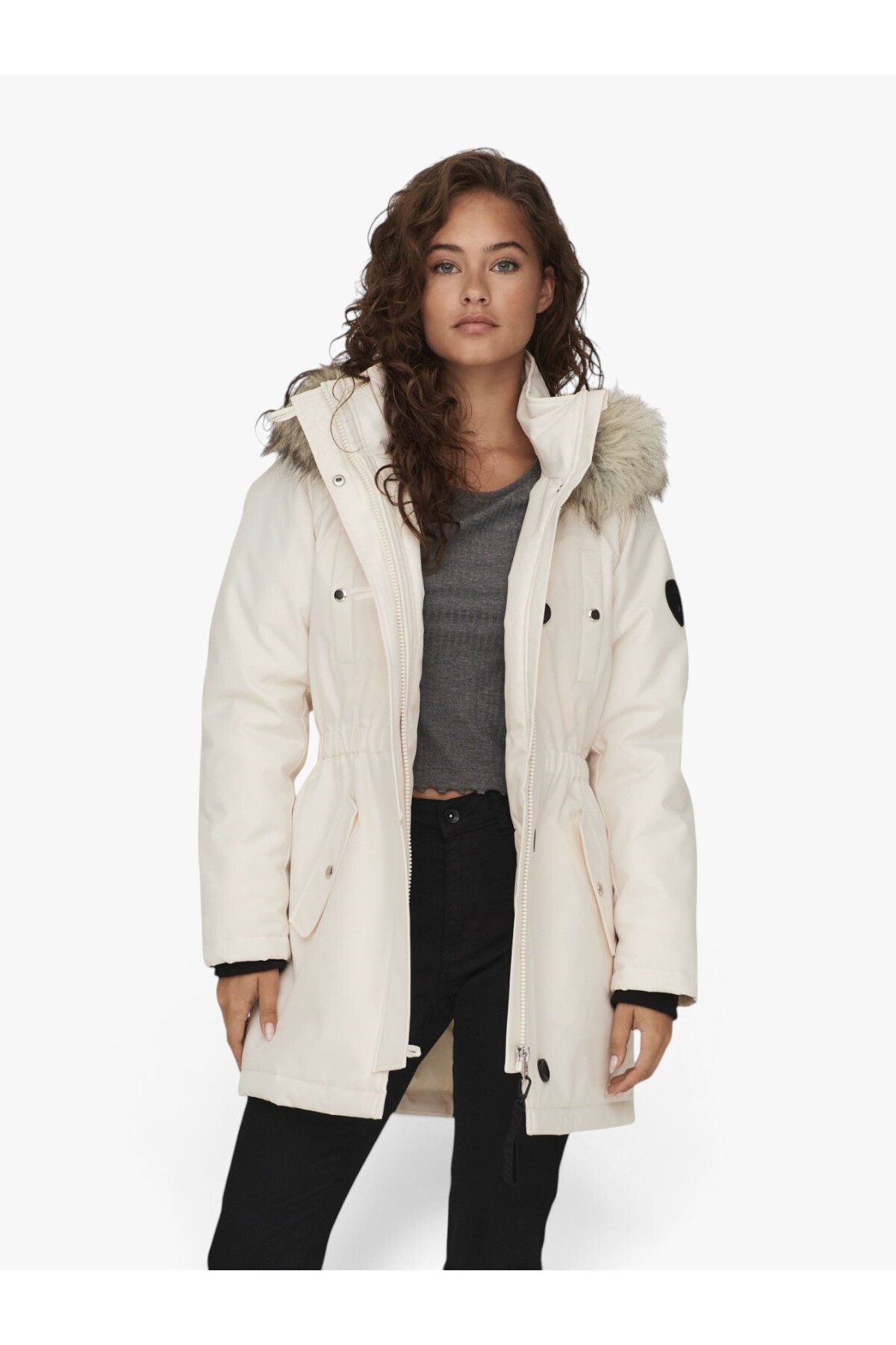 ONLY ONLIRIS FUR WINTER PARKA CC 2023 OTW Kadın Sarı Parka - 15304625 görsel 2