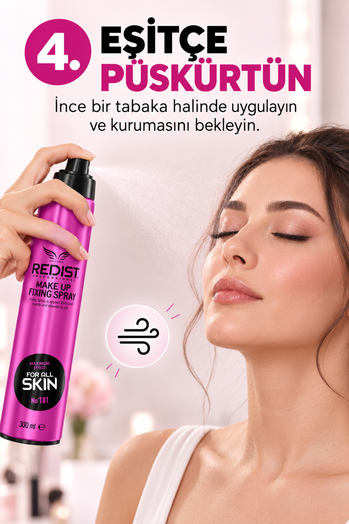 اسپری تثبیت کننده آرایش – برای ظاهری تازه و ماندگار در طول روز 300 میلی لیتر وگان