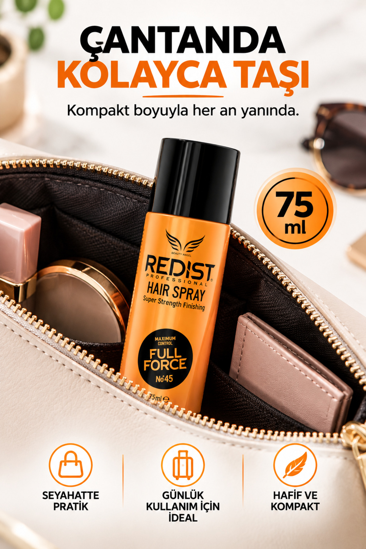 Full Force Saç Spreyi 75 ml | Extra Sert Tutuş ve Seyahat Boy — 8697926026294 — تصویر 3 از 9