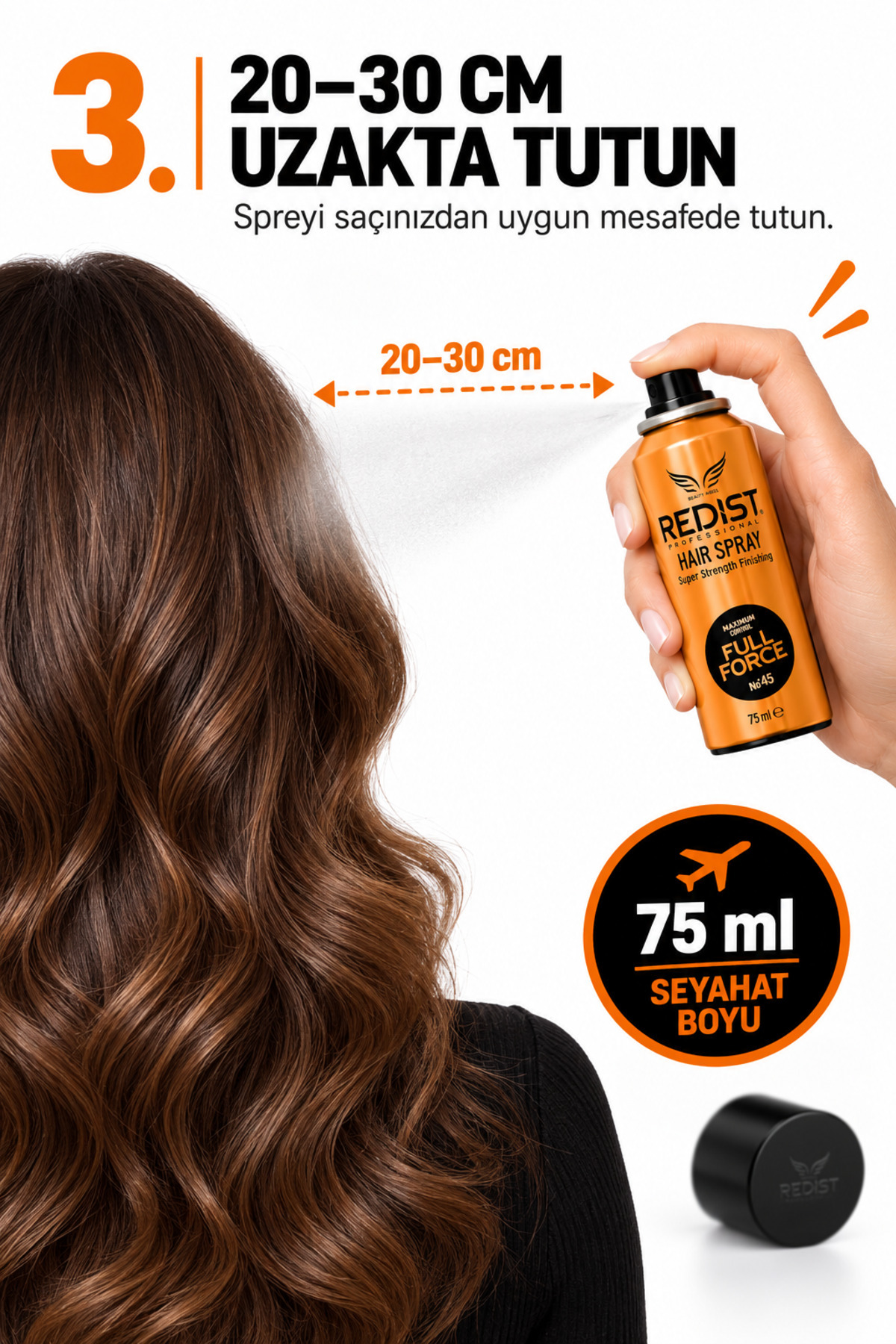 Full Force Saç Spreyi 75 ml | Extra Sert Tutuş ve Seyahat Boy — 8697926026294 — تصویر 8 از 9