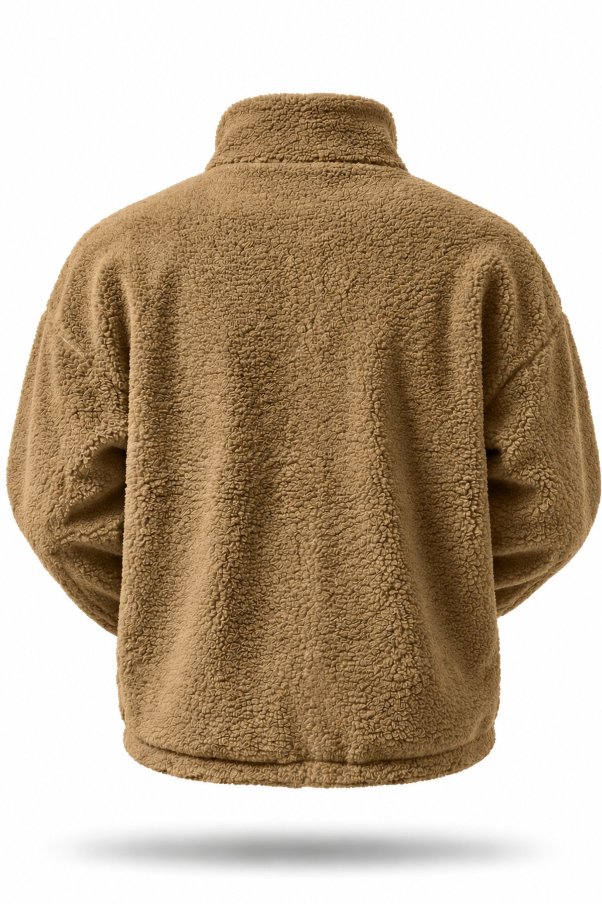 GHASSY CO Erkek Isı Termal İç Dış Sherpa Sonbahar Kış Tam Fermuarlı Peluş Polar Sweatshirt görsel 3