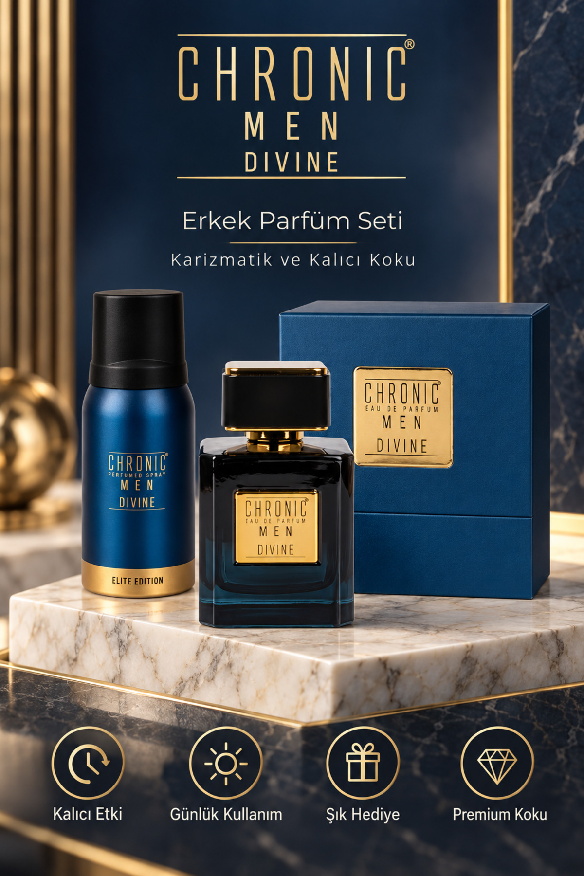 Chronic Men Erkek Parfüm & Deodorant Set 100 150 ml - Divine — 521104055210-0116