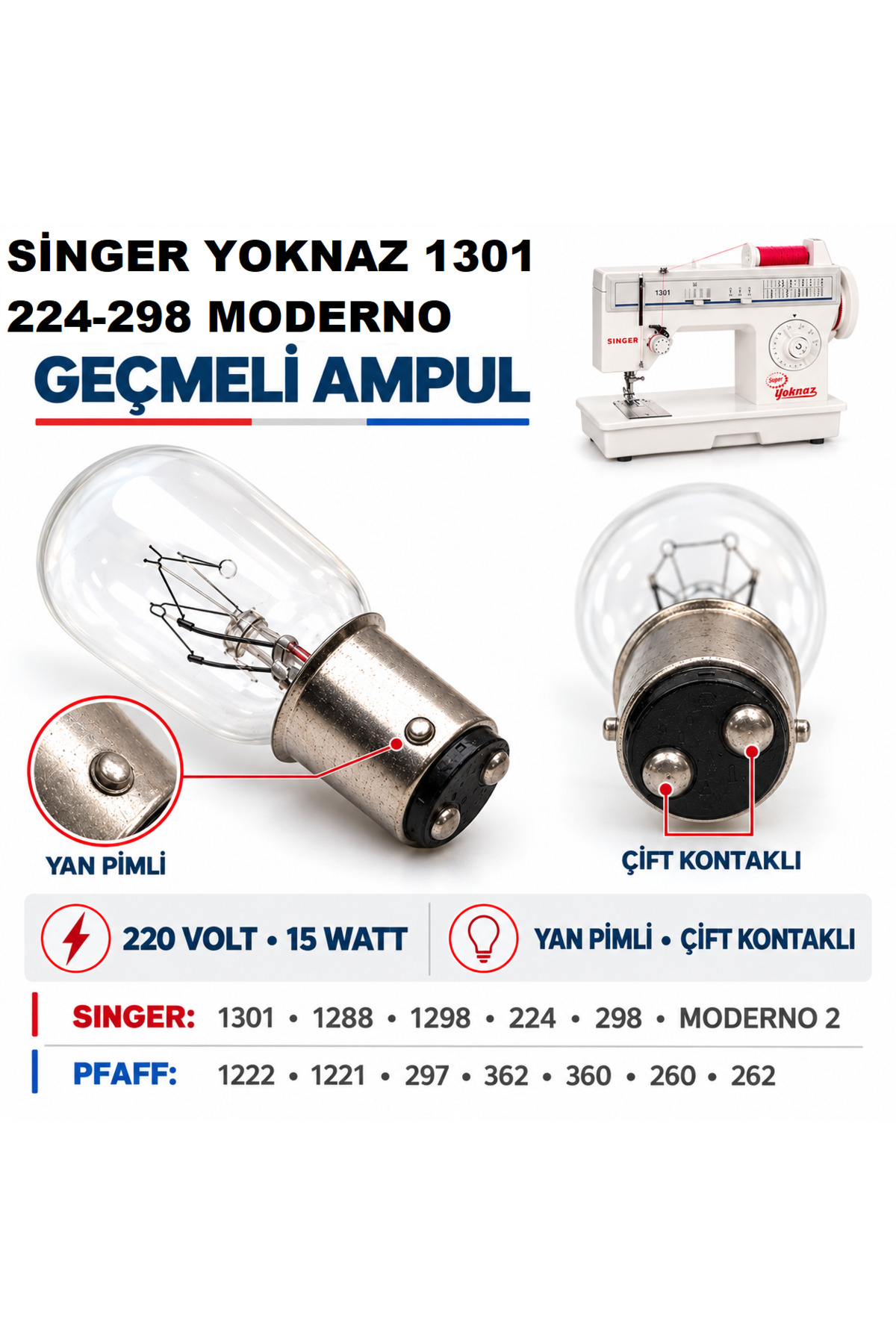 Swart SİNGER 1301-1288-1280 VE MODERNO 2 MODEL DİKİŞ MAKİNELERİ