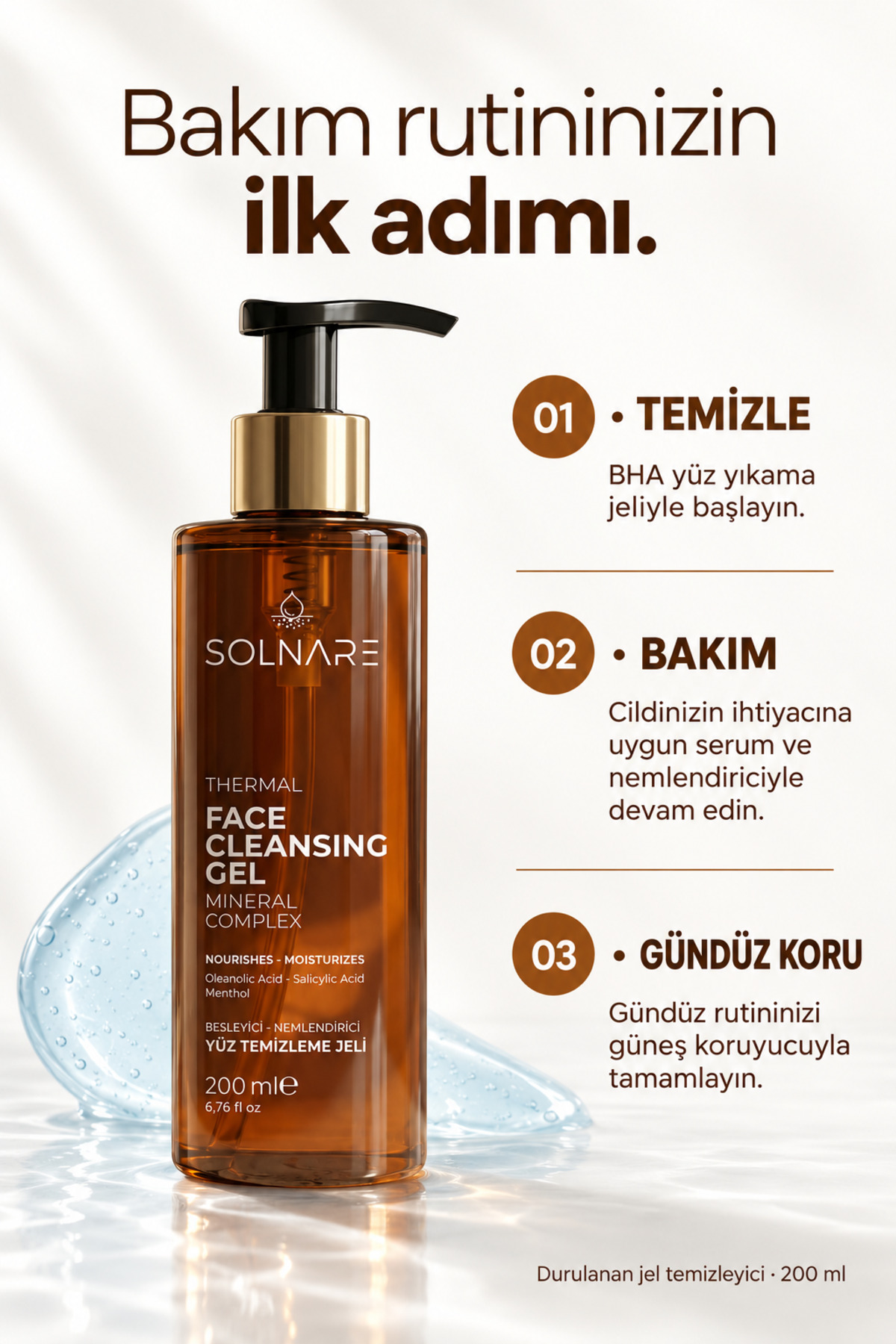 Salisilik Asit BHA Arındırıcı ve Gözenek Sıkılaştırıcı Yüz Temizleme Jeli | Dengeleyici Temizlik — SLN010094 — تصویر 8 از 8