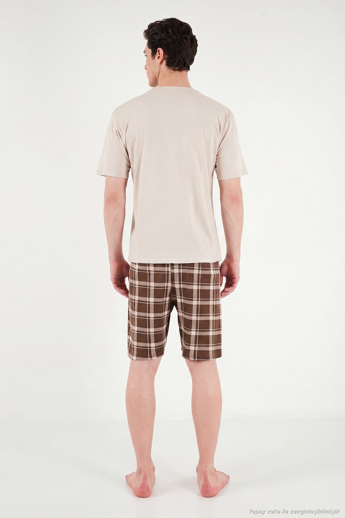 Buratti Kareli Pamuklu Regular Fit Şortlu Pijama Takımı Erkek PİJAMA TAKIMI 6572022 görsel 7