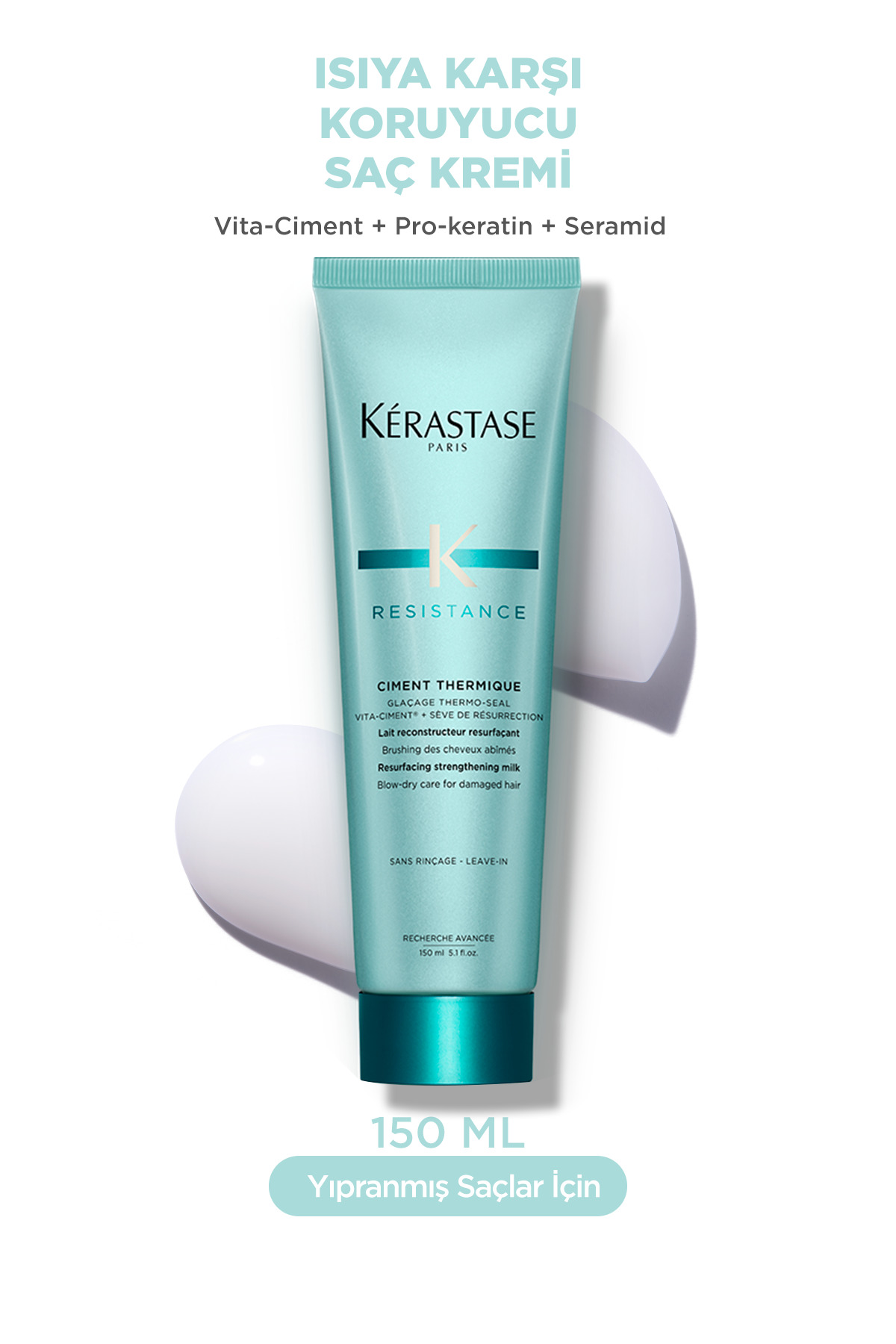 Resistance Ciment Thermique Zayıf Ve Yıpranmış Saçlar Için Onarıcı Saç Kremi 150ml — 3474630652439 — تصویر 2 از 7