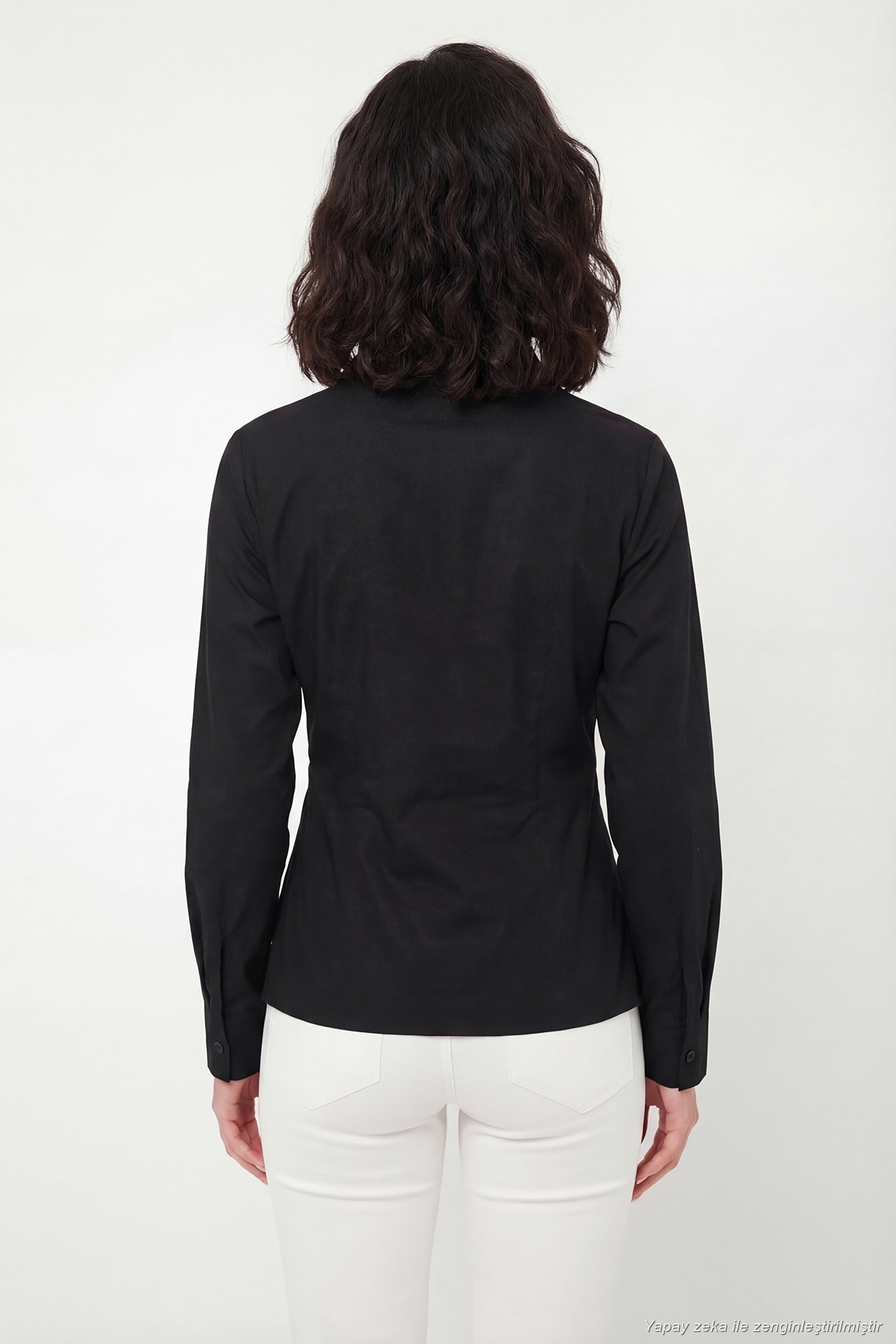 Lela Pamuklu Slim Fit Toka Detaylı Uzun Kollu Gömlek Kadın GÖMLEK 6778317 görsel 6