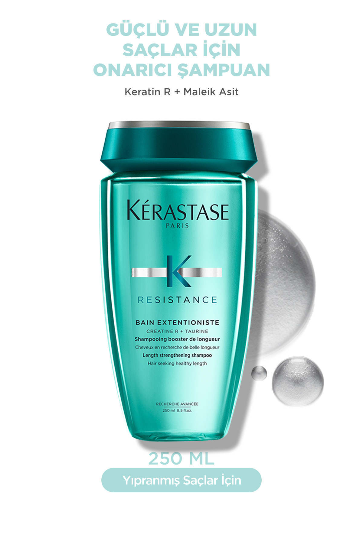 Resistance Bain Extentioniste Sağlıklı Uzayan Güçlü Saçlar Için Onarıcı Şampuan 250ml — 3474636612666 — تصویر 2 از 8