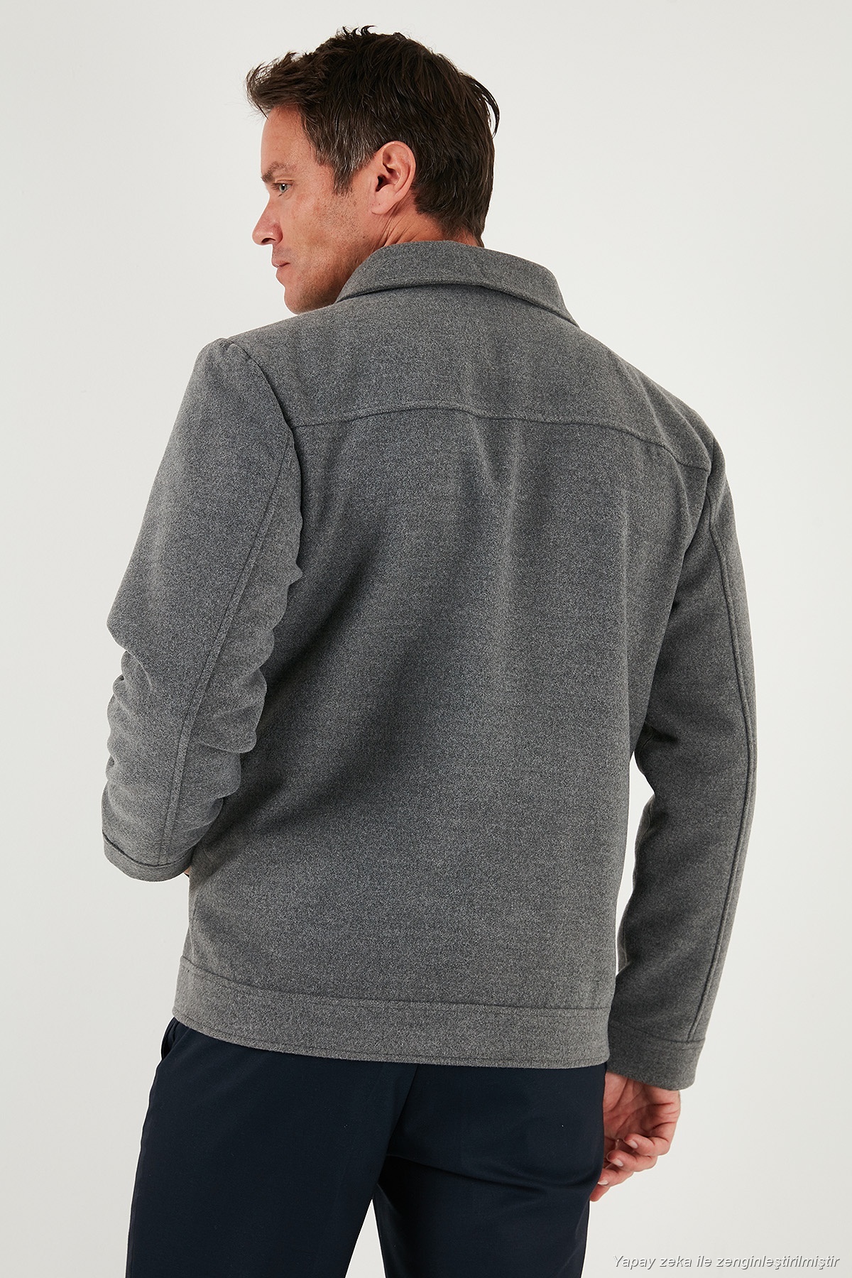 Buratti Slim Fit Ceket Yaka Astarlı Kaşe Kaban Erkek KABAN 58400347 görsel 7