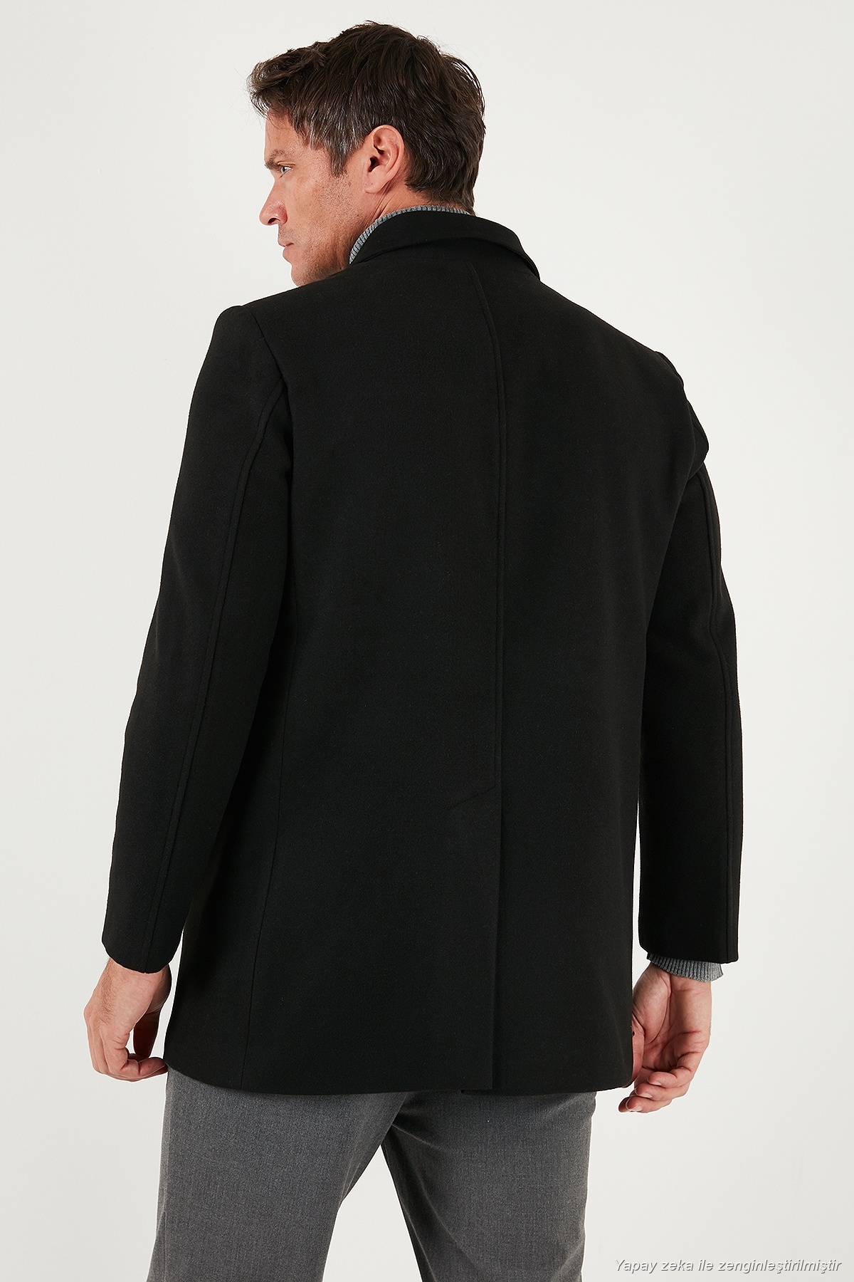 Buratti Slim Fit Apaş Yaka Astarlı Kaşe Kaban Erkek KABAN 584K1217 görsel 7