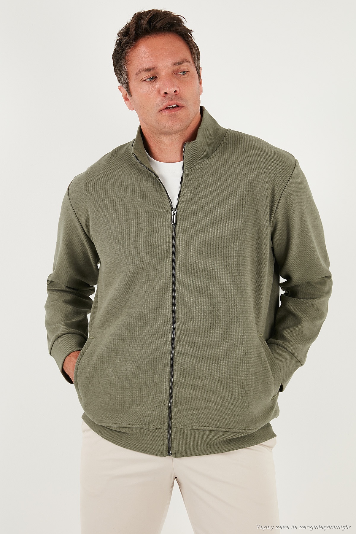 Buratti Pamuklu Regular Fit Dik Yaka Fermuarlı Hırka Erkek HIRKA 5901077 görsel 3