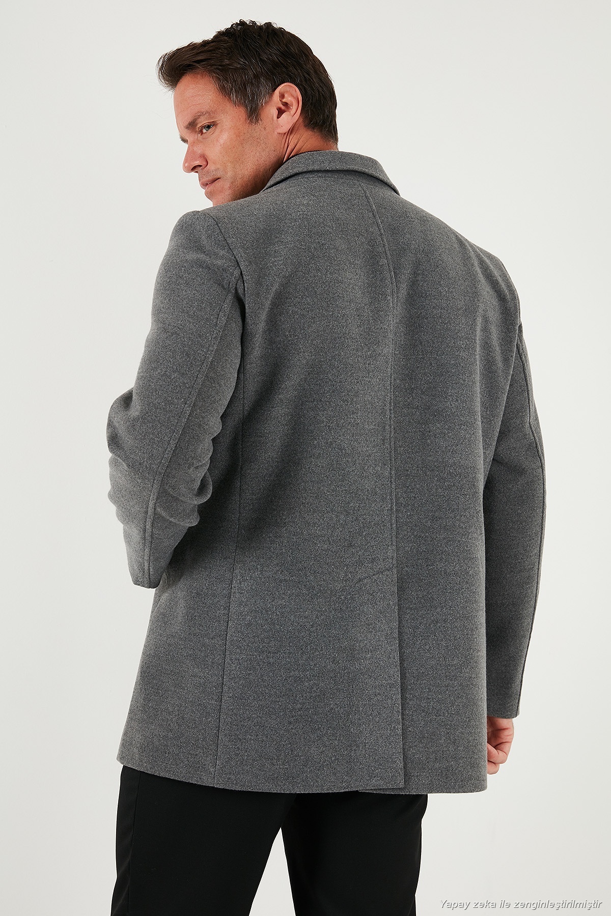 Buratti Slim Fit Apaş Yaka Astarlı Kaşe Kaban Erkek KABAN 584K1217 görsel 7