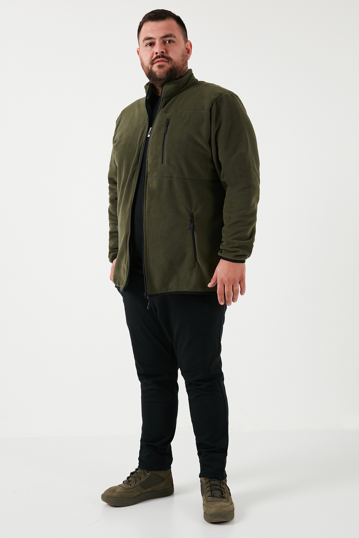 Buratti Regular Fit Dik Yaka Fermuarlı Büyük Beden Polar Hırka Erkek HIRKA 5906028B görsel 2