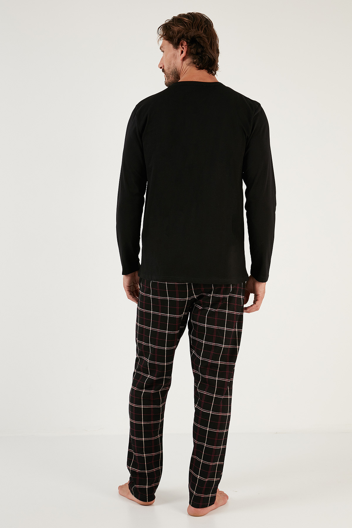 Buratti Ekoseli Cepli Beli Lastikli % 100 Pamuk Regular Fit Pijama Takımı Erkek PİJAMA TAKIMI 657200 görsel 5