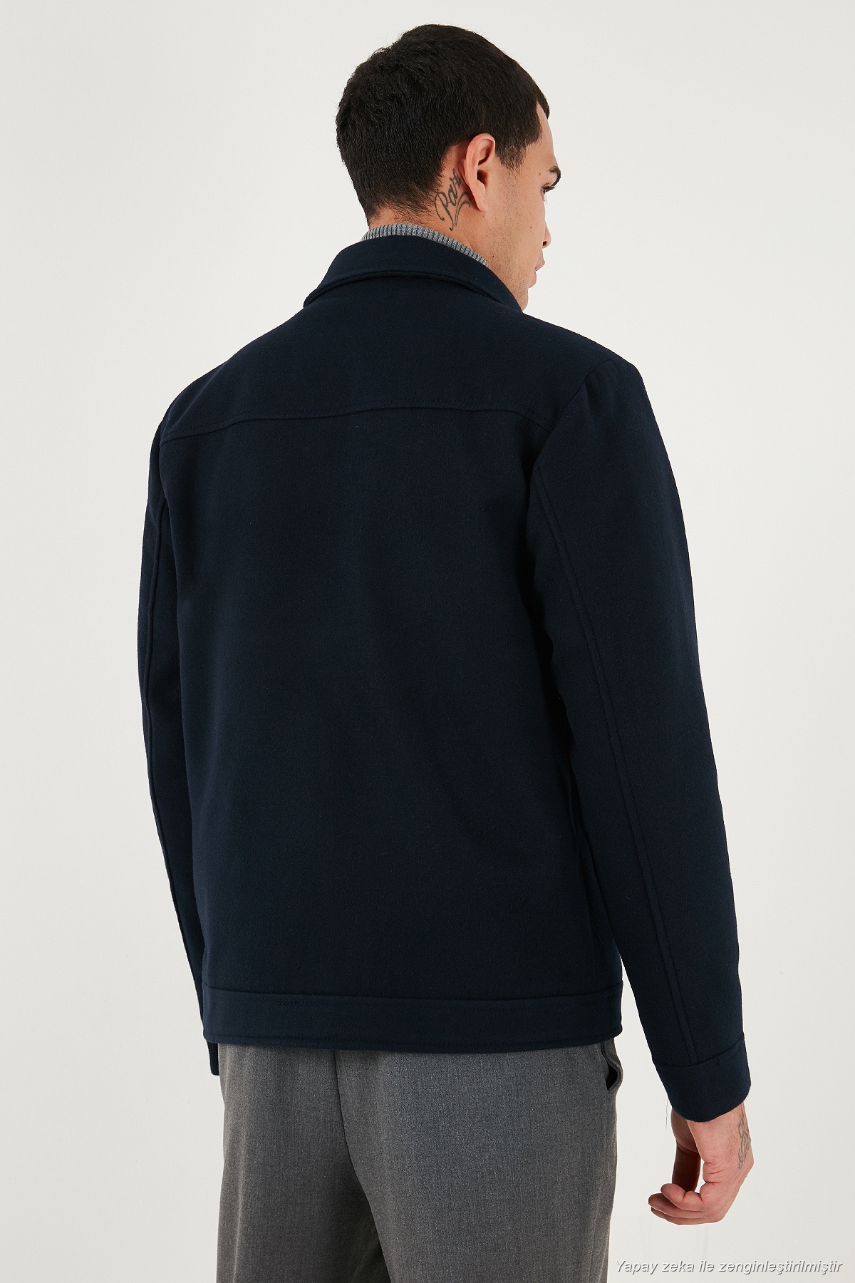 Buratti Slim Fit Ceket Yaka Astarlı Kaşe Kaban Erkek KABAN 58400347 görsel 7