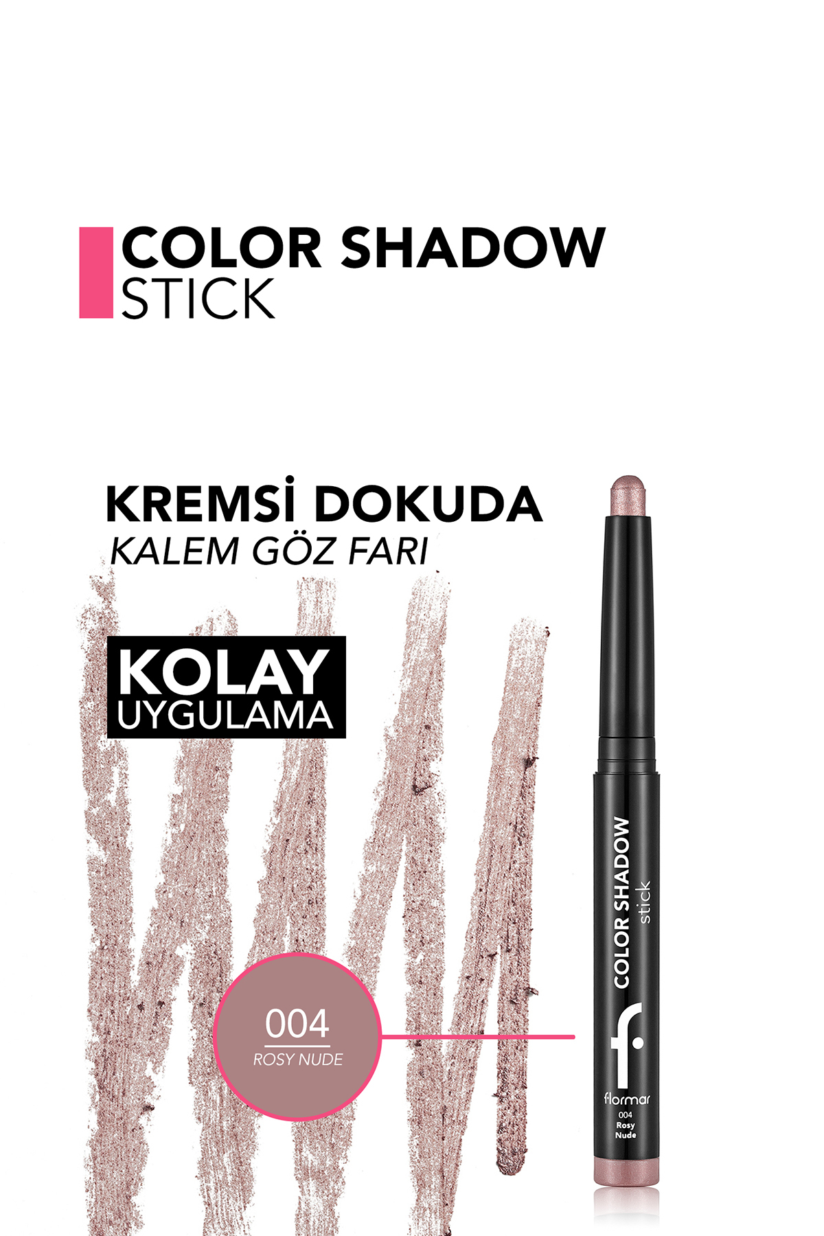 Color Shadow Yüksek Pigmentli & Işıltılı Asansörlü Kalem Göz Farı - 004 ROSY NUDE — صورتی 9865 — تصویر 3 از 4