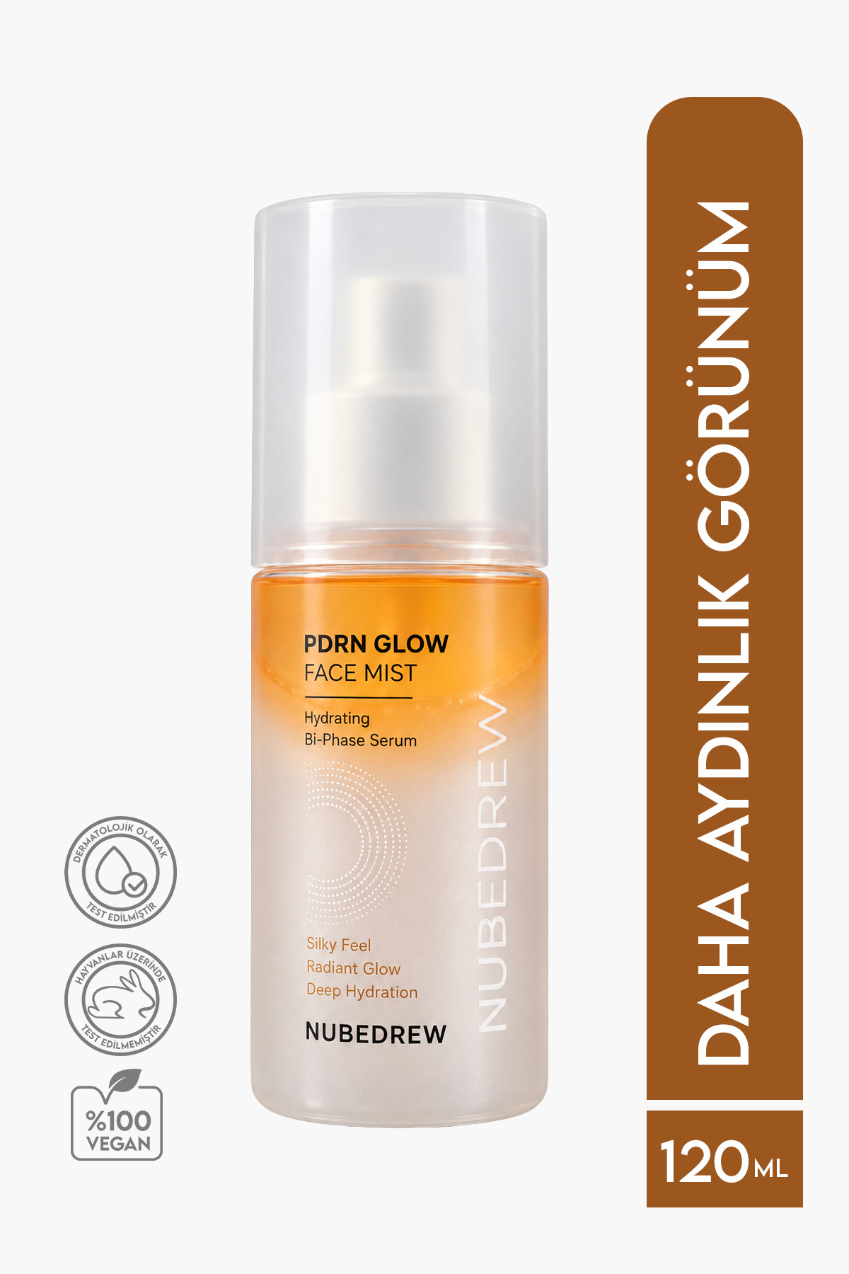 NUBEDREW PDRN Somon DNA Glow Face Mist Tonik 120 ml – Ceramide, Niacinamide ve Hyaluronik Asit İçeren Çift Fazlı Nemlendirici Yüz Spreyi — NBD-SMNDNAMST-1