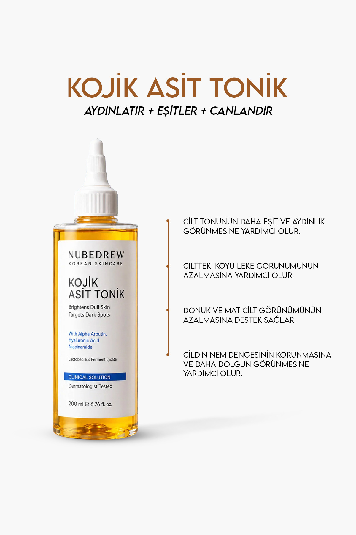 Kojik Asit Tonik 200 ML - Leke Karşıtı Aydınlatıcı Tonik, Cilt Tonu Eşitleyici ve Siyah Nokta Karşıtı Bakım — NBD-KJKAST1 — تصویر 4 از 9