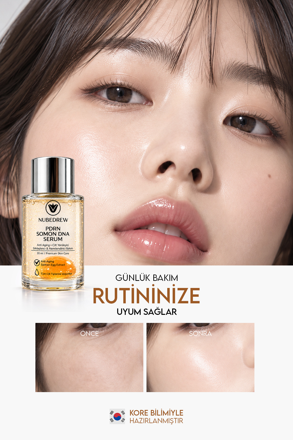 PDRN Serum Somon DNA İçeren Cildin Dolgun ve Işıltılı Görünmesine Yardımcı K-Beauty Serum 30 ml — NBD-PDNSRM-1 — تصویر 3 از 9