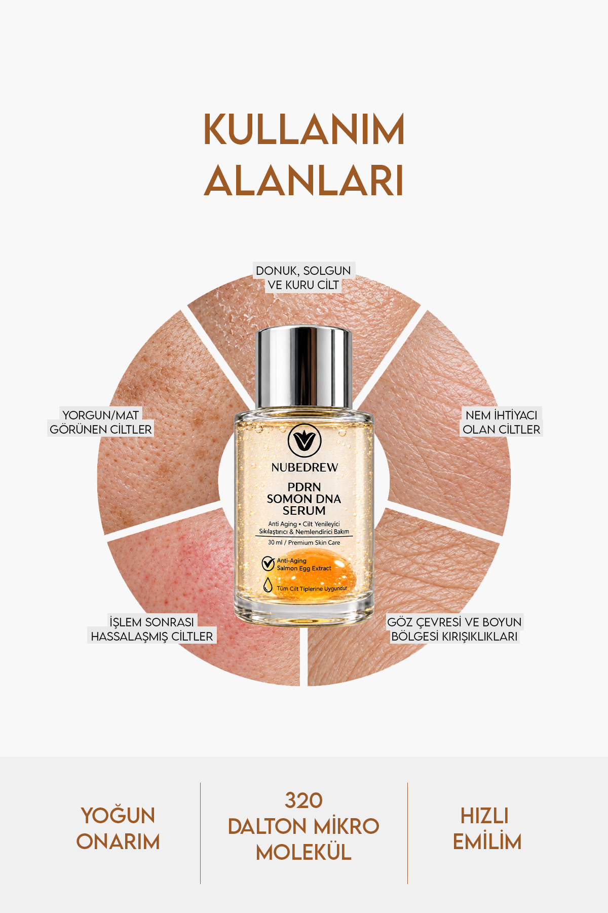 PDRN Serum Somon DNA İçeren Cildin Dolgun ve Işıltılı Görünmesine Yardımcı K-Beauty Serum 30 ml — NBD-PDNSRM-1 — تصویر 4 از 9