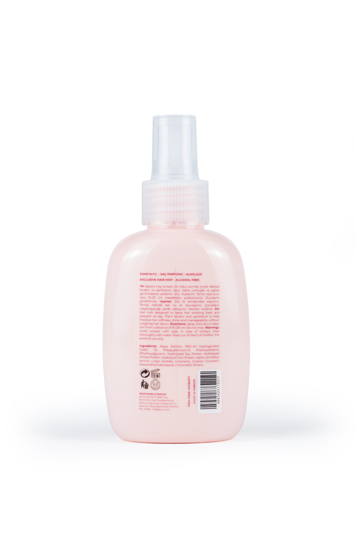 EXCLUSIVE -Gül – Lychee – Vanilya Kokulu Saç Parfümü 125 ml — NYSB2377 — تصویر 6 از 6