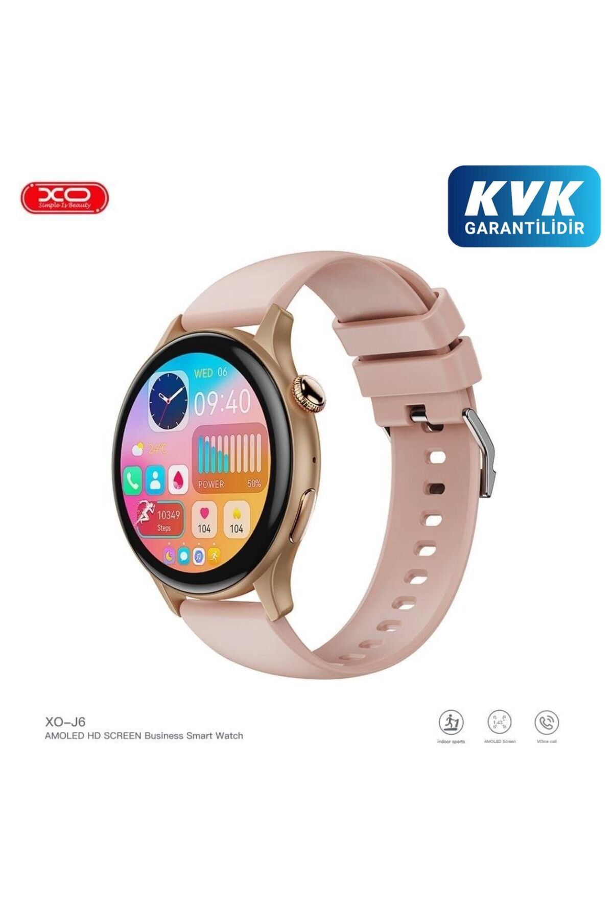 Xo J6 Yuvarlak Slim Kasa IP68 Sertifikalı Suya Dayanıklı Android