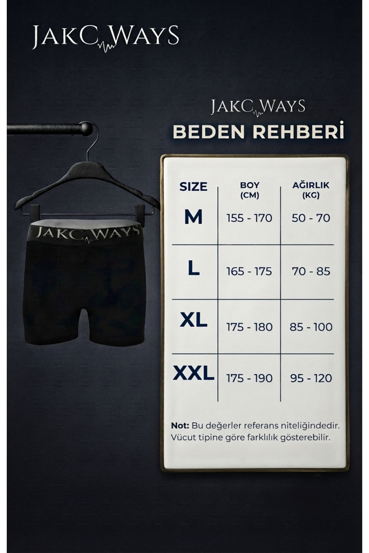 JAKC WAYS Erkek Boxer Siyah 6'lı Premium Pamuklu Esnek Boxer görsel 6