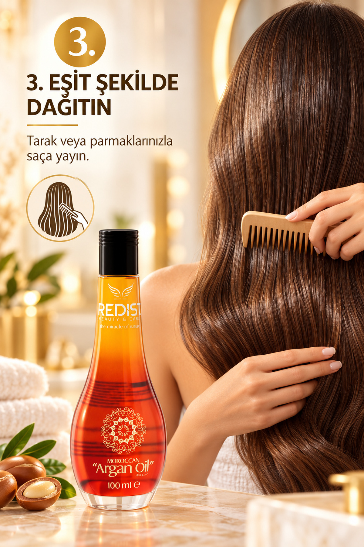 Argan Yaği 100 ml – Tüm Saçlar Için Anında Onarici Ve Besleyici Bakım - Vegan — 8697926006982 — تصویر 8 از 9