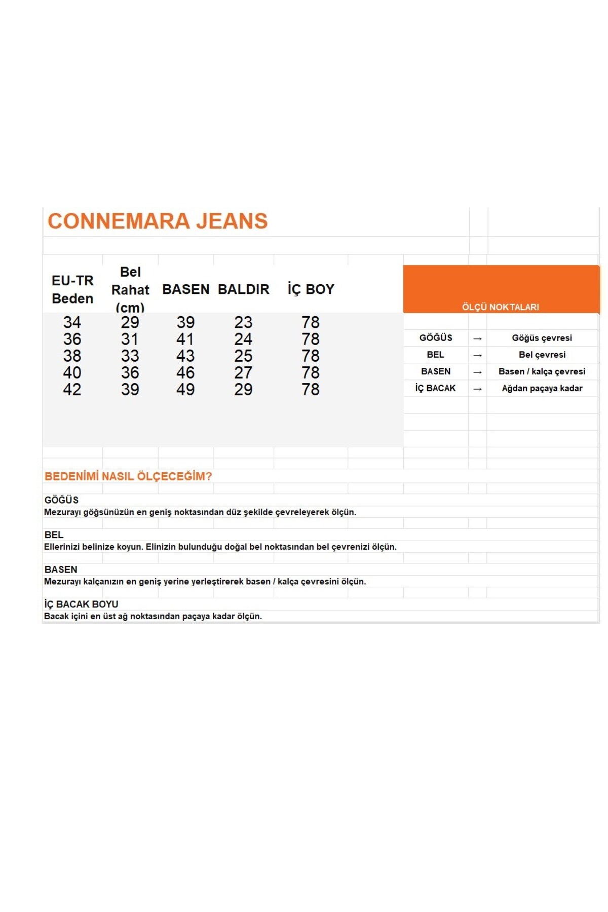 connemara Jeans Kadın Yüksek Bel İspanyol Paça Jean Pantolon, Slim Fit Flare Denim görsel 4
