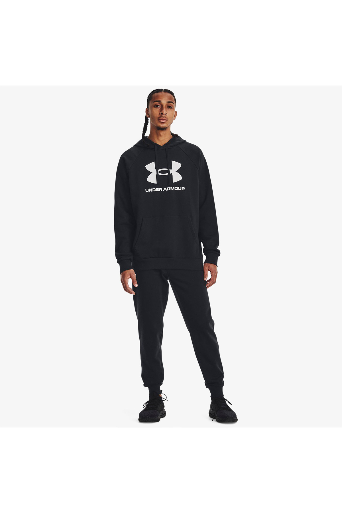 Under Armour Rival Fleece Logo Erkek Siyah Günlük Sweatshirt görsel 3