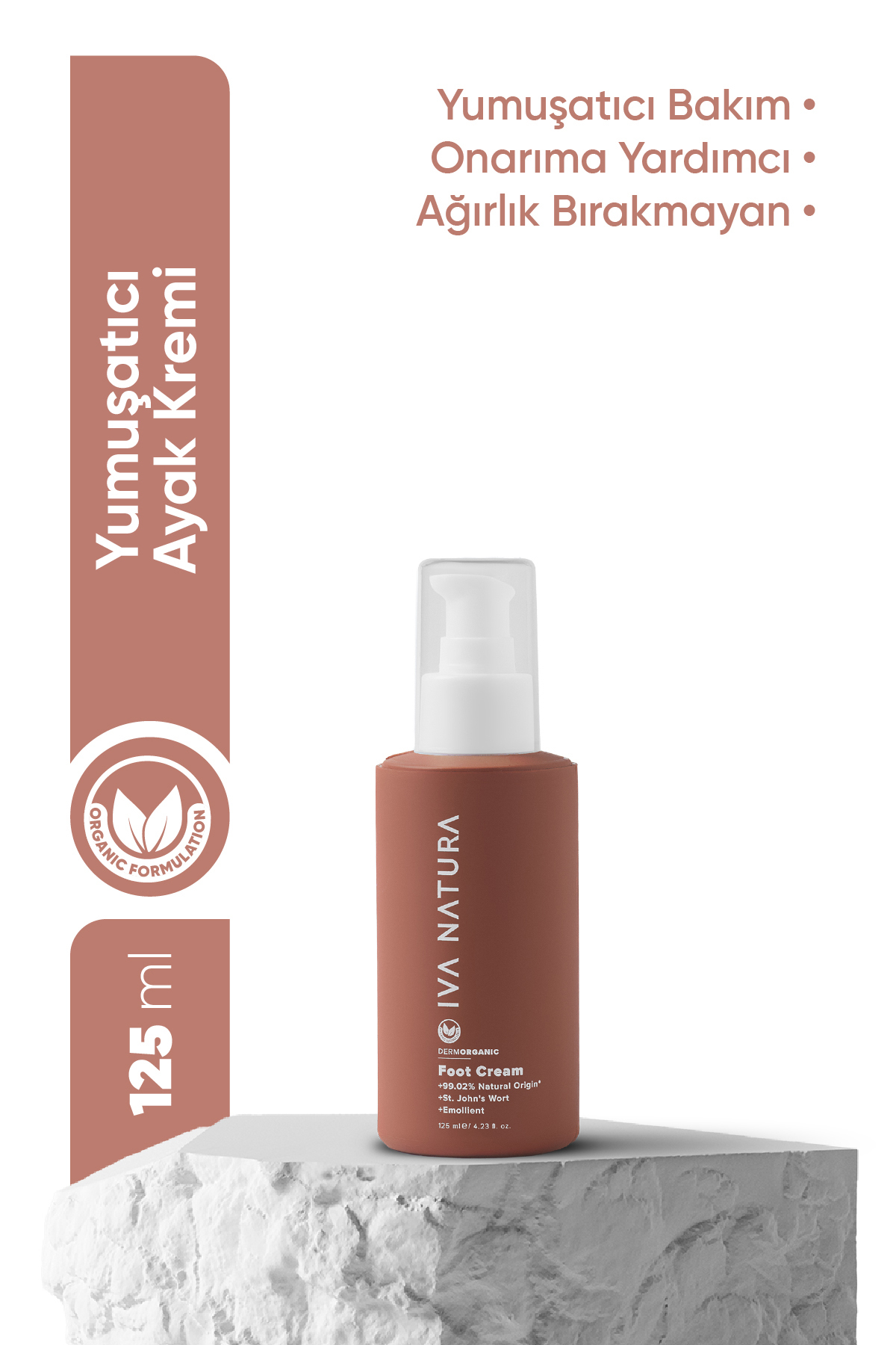 Iva Natura Organik Ayak Bakım Kremi Kantaron & Shea Yağı – Yoğun Nem Desteği – 125 ml — IVN17