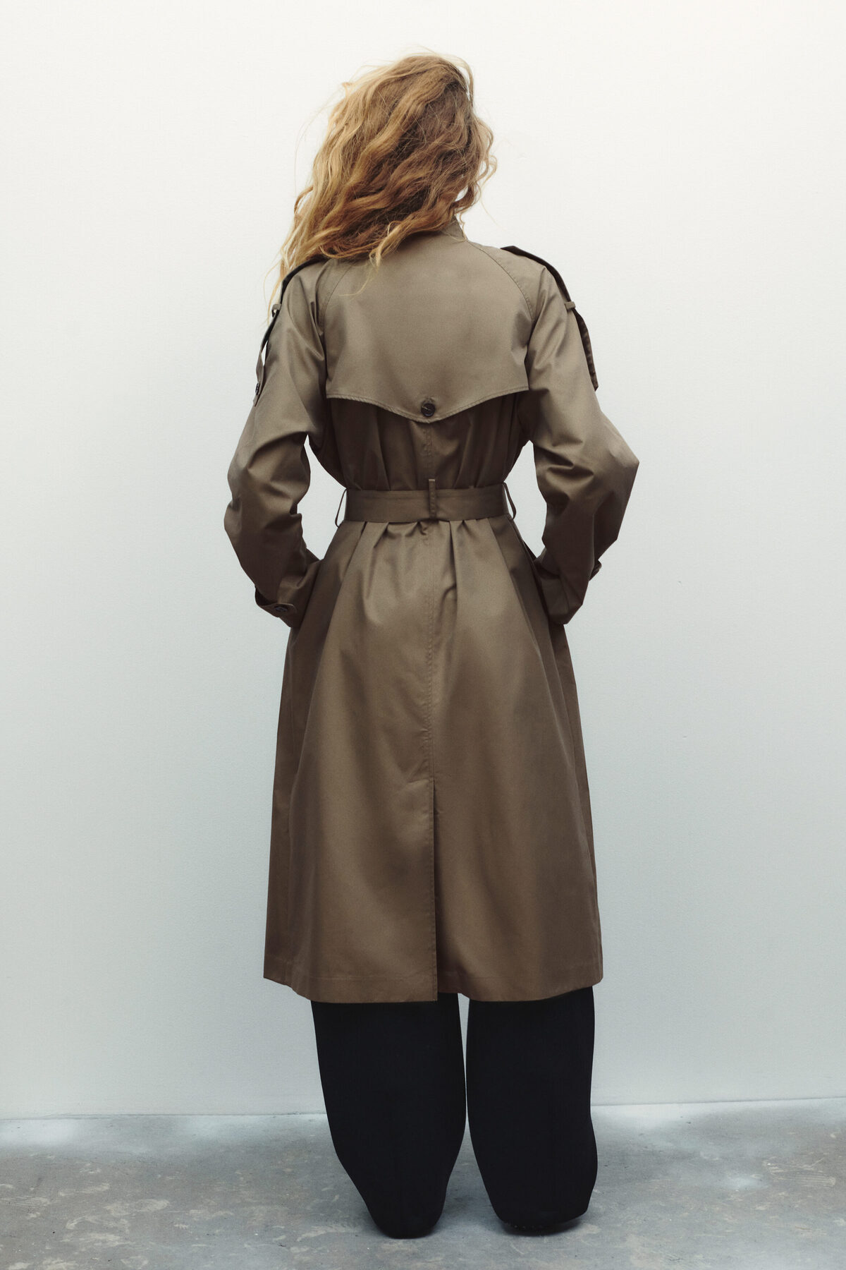 H&M Kruvaze Gabardin Trençkot görsel 6