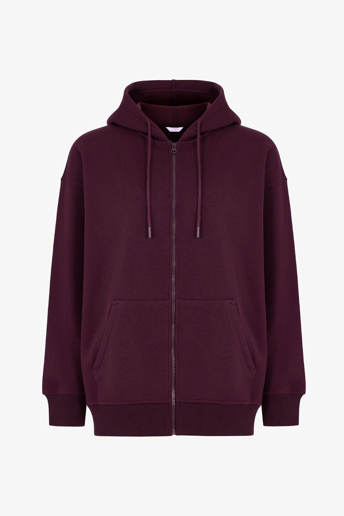 Penti Bordo Şardonlu Fermuarlı Kapüşonlu Sweatshirt görsel 6
