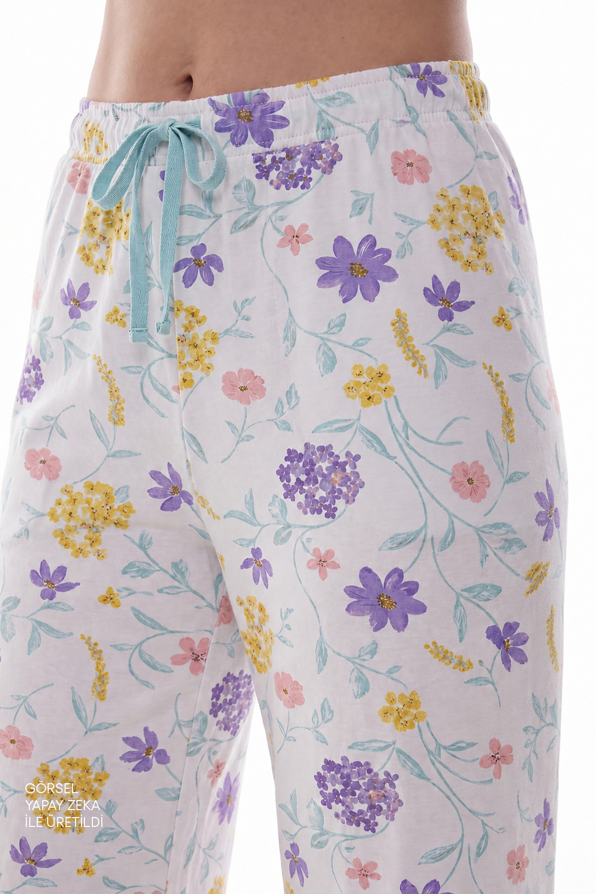 Penti Kırık Beyaz Blossom Çiçekli Kısa Kollu Gömlek Pantolon Pijama Takımı görsel 3