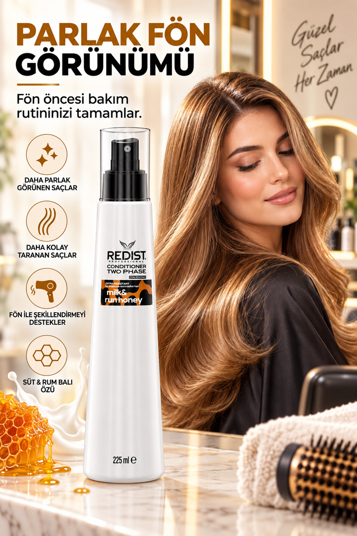 Milk Therapy Isıya Karşı Koruma Kolay Tarama Ve Yoğun Nemlendirme Özellikli Fön Sütü - Vegan 225 ml — 852 06 003 012 1 005 — تصویر 4 از 8