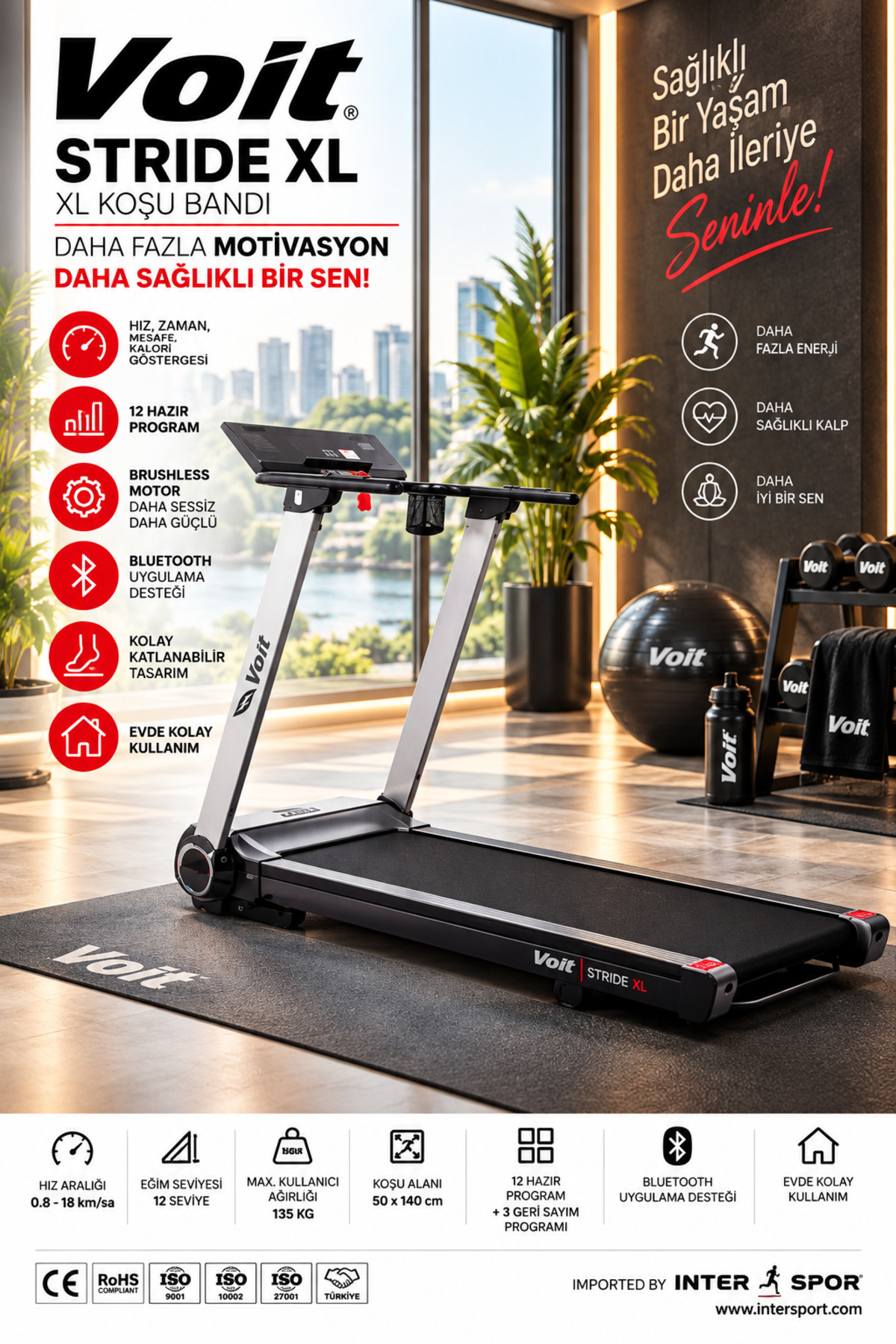 Voit STRIDE XL OTOMATİK EĞİMLİ KOŞU BANDI