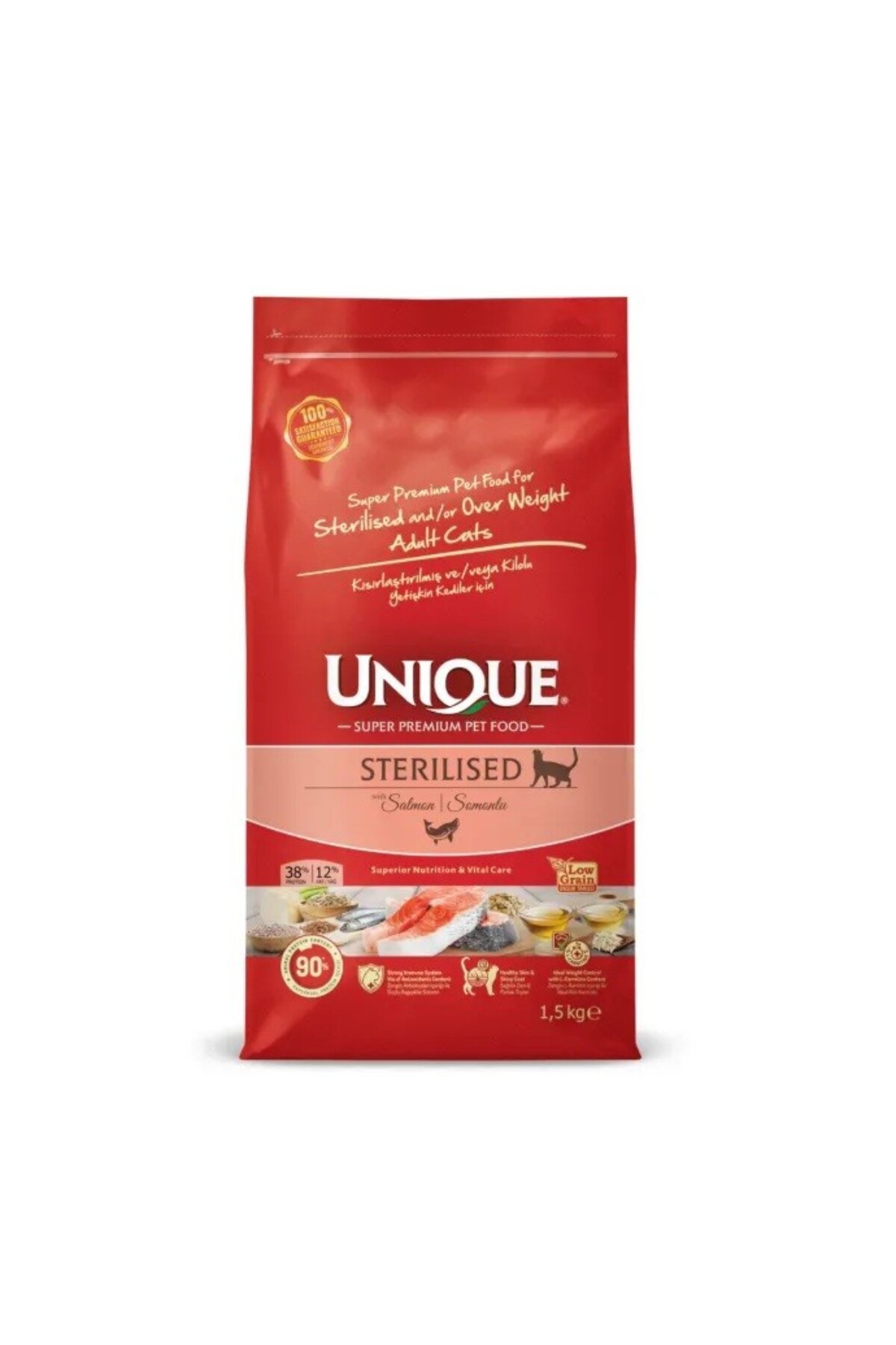 Unique Kısırlaştırılmış Kedi Maması Somonlu 1,5 kg