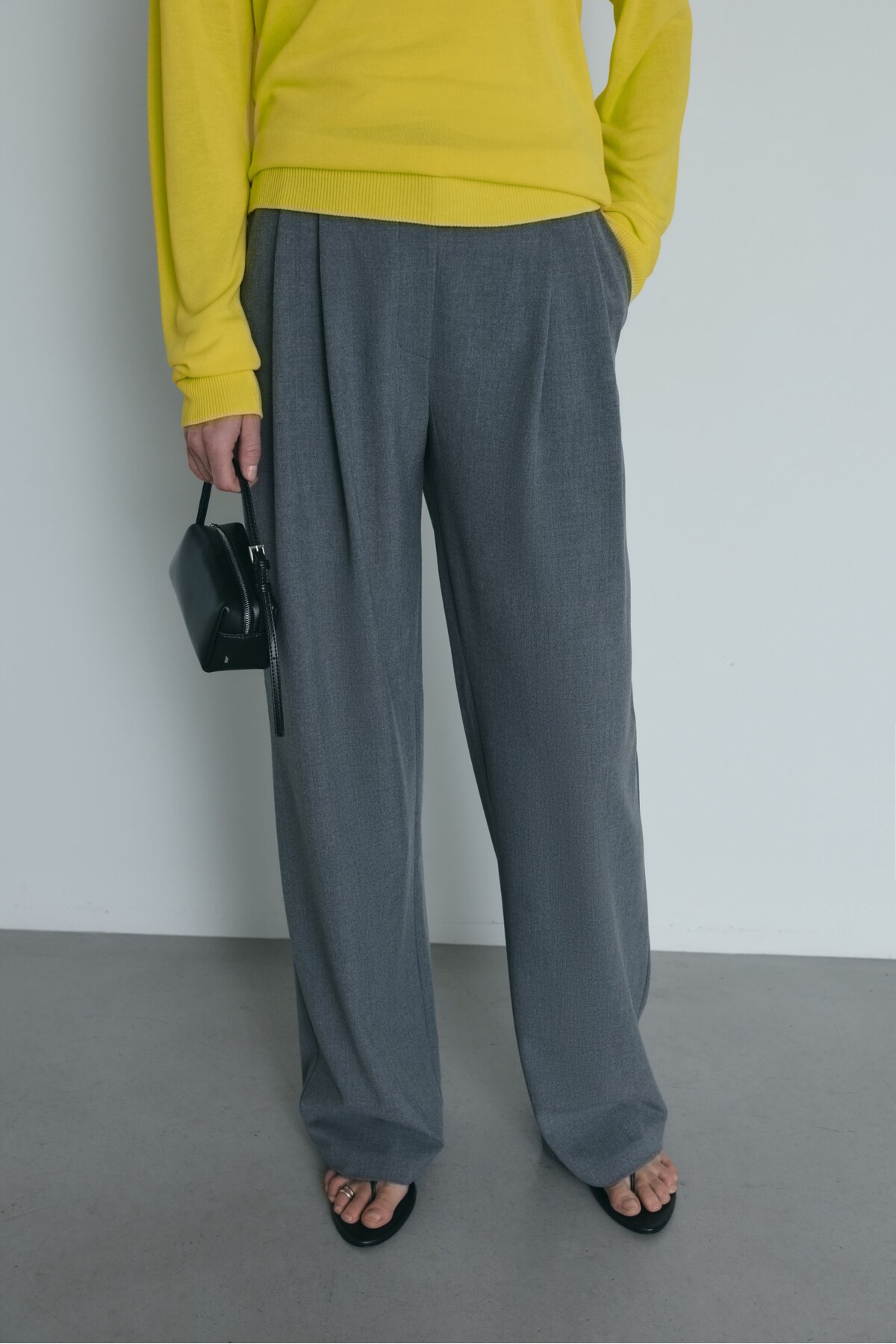 Suud Collection Gri Lina Pileli Pantolon görsel 3