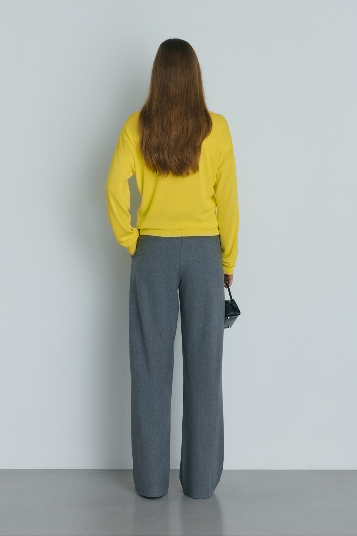 Suud Collection Gri Lina Pileli Pantolon görsel 6